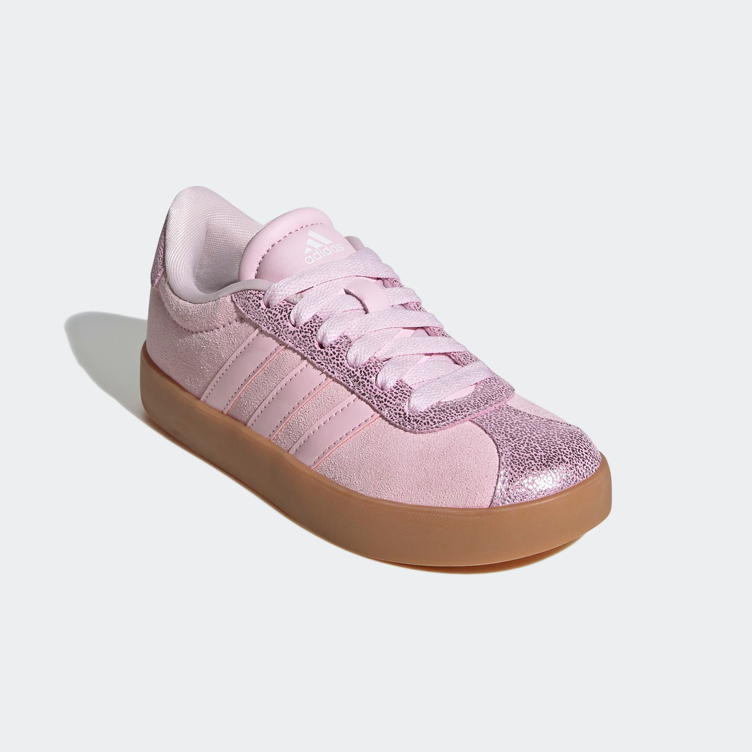Mädchen Sneaker "VL COURT 3.0 K", ADIDAS SPORTSWEAR, Gr. 36, rosa, Leder, Synthetik, Schuhe