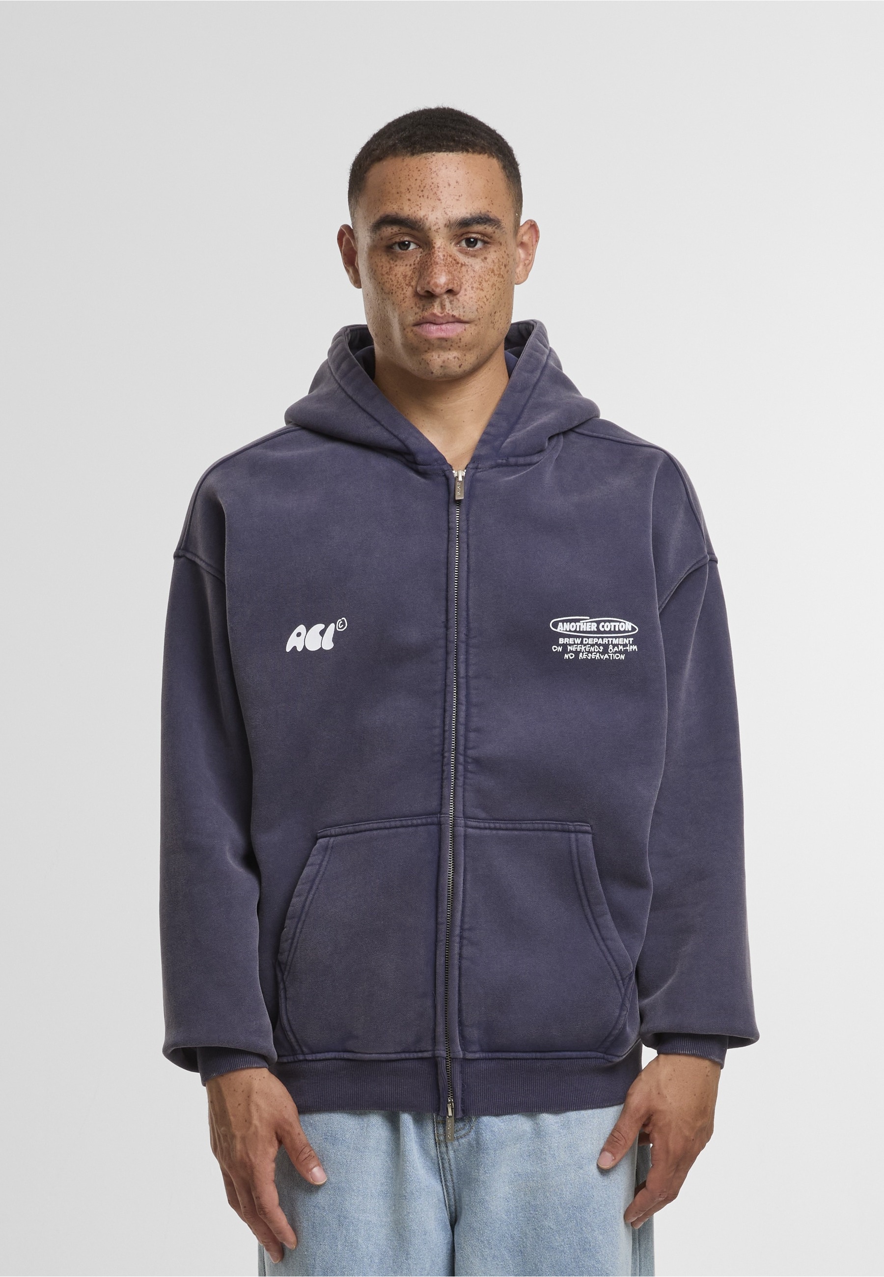 Another Cotton Lab Kapuzenpullover »Another Cotton Lab Espresso Society Washed Zip Hoodie« 1