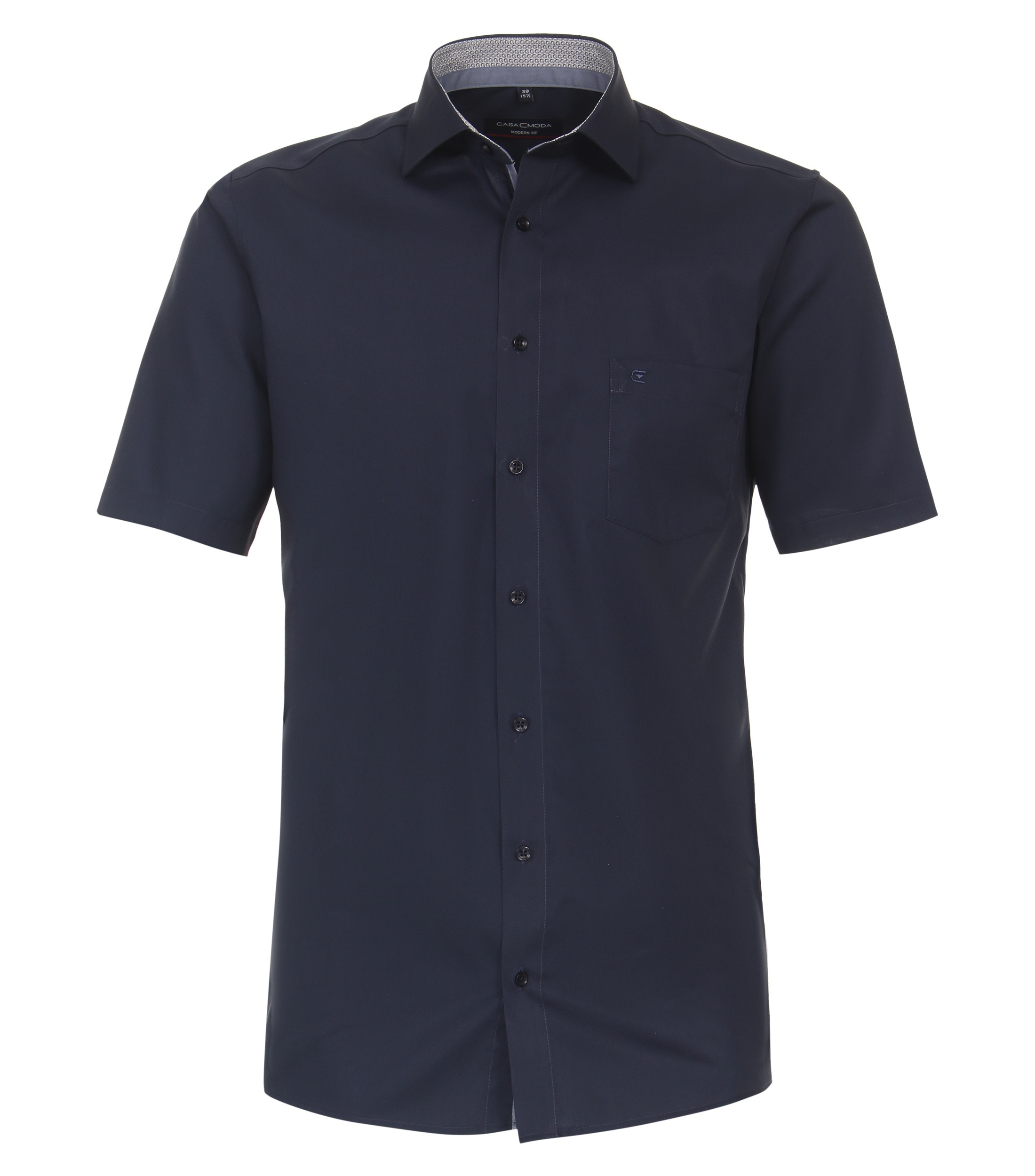 CASAMODA Business Shirt Short Sleeve Solid Dark Blue 42 7