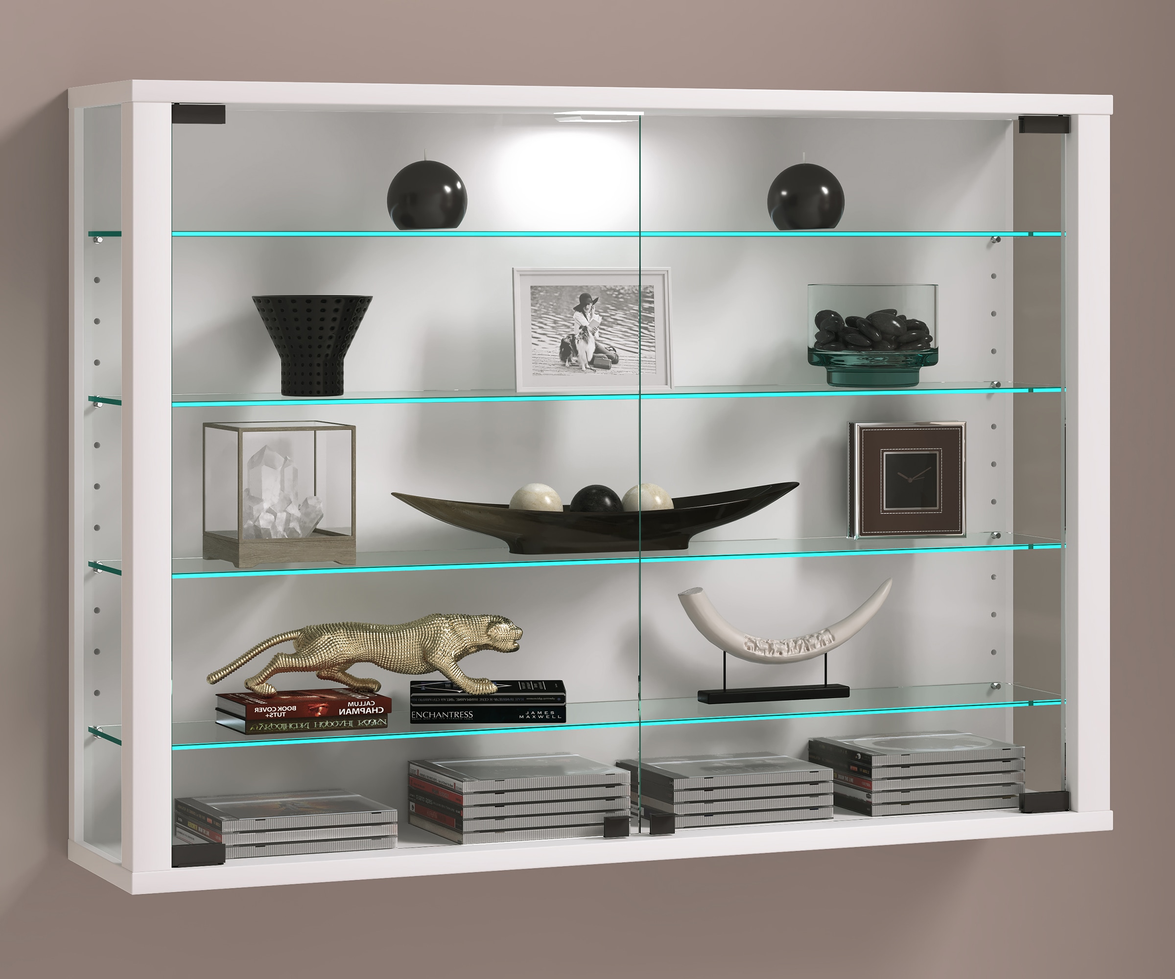 VCM Wandregal »Wandvitrine Hängevitrine Glasvitrine Vitrosa L«