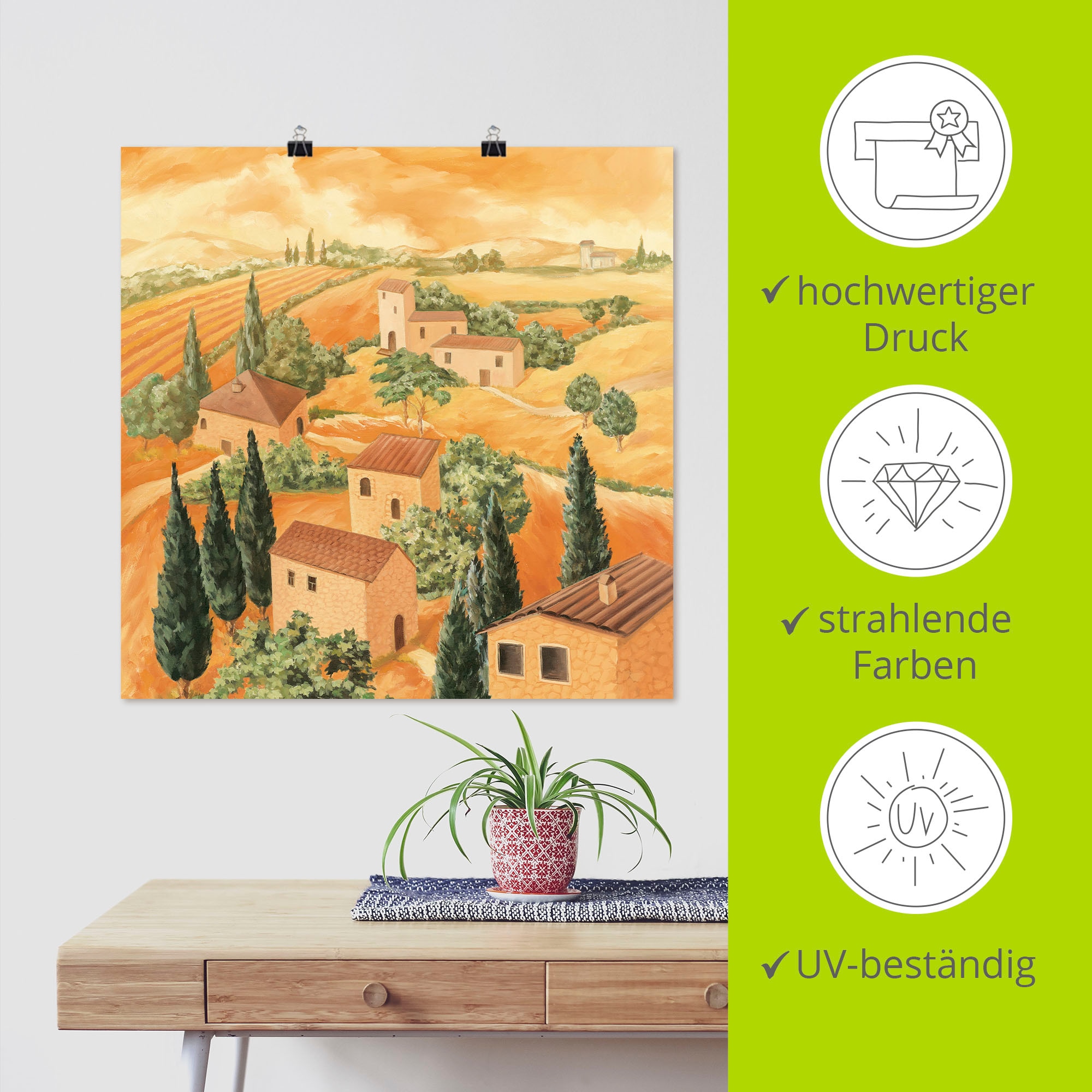 Artland Wandbild »Landschaft Italien« Europa 1 Stk. tlg. als Alubild, Outdoorbild, Leinwandbild, Poster in verschied. Größen