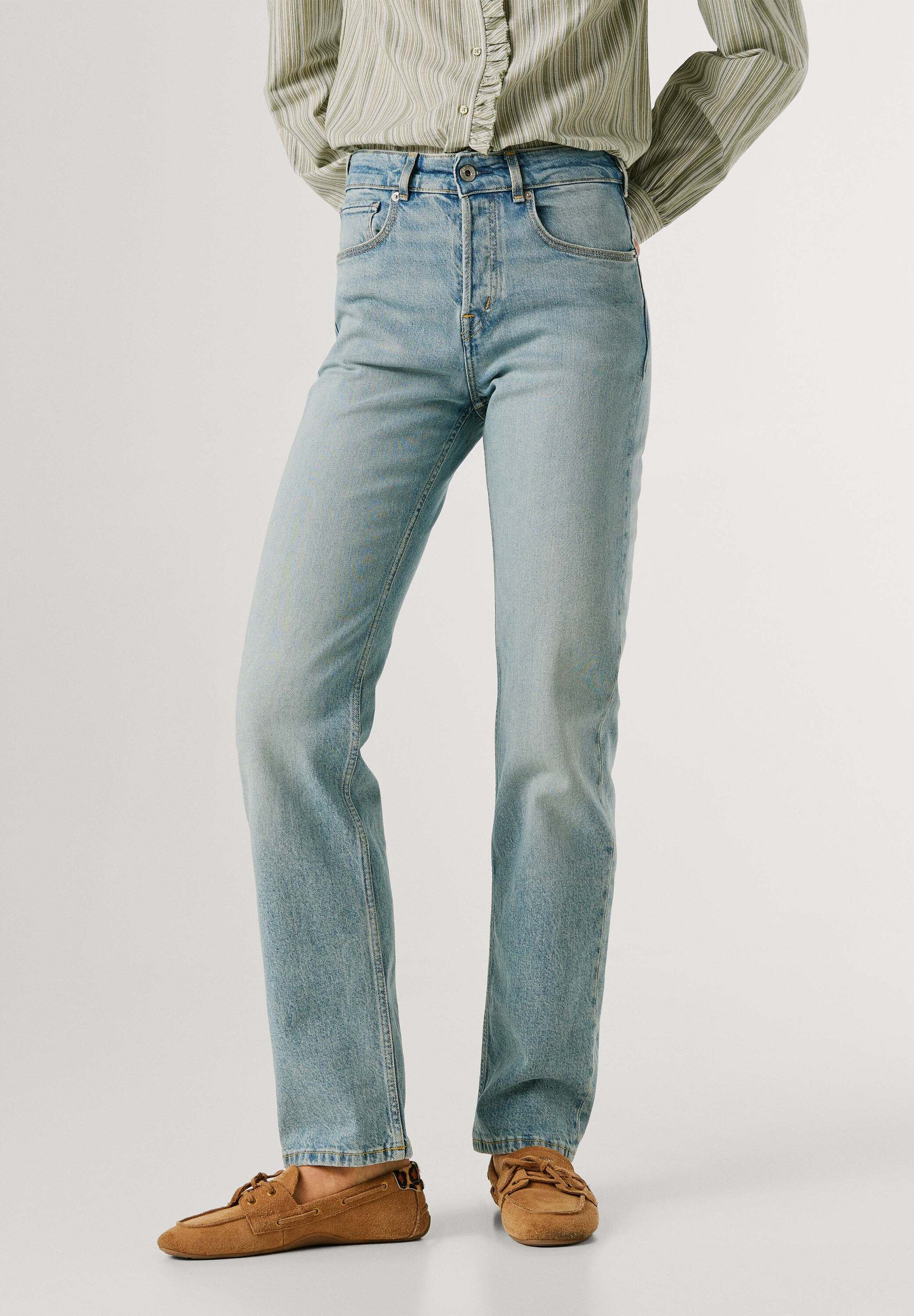 Pepe Jeans Straight-Jeans "trousers STRAIGHT MW ARROW SUMMER STONE"