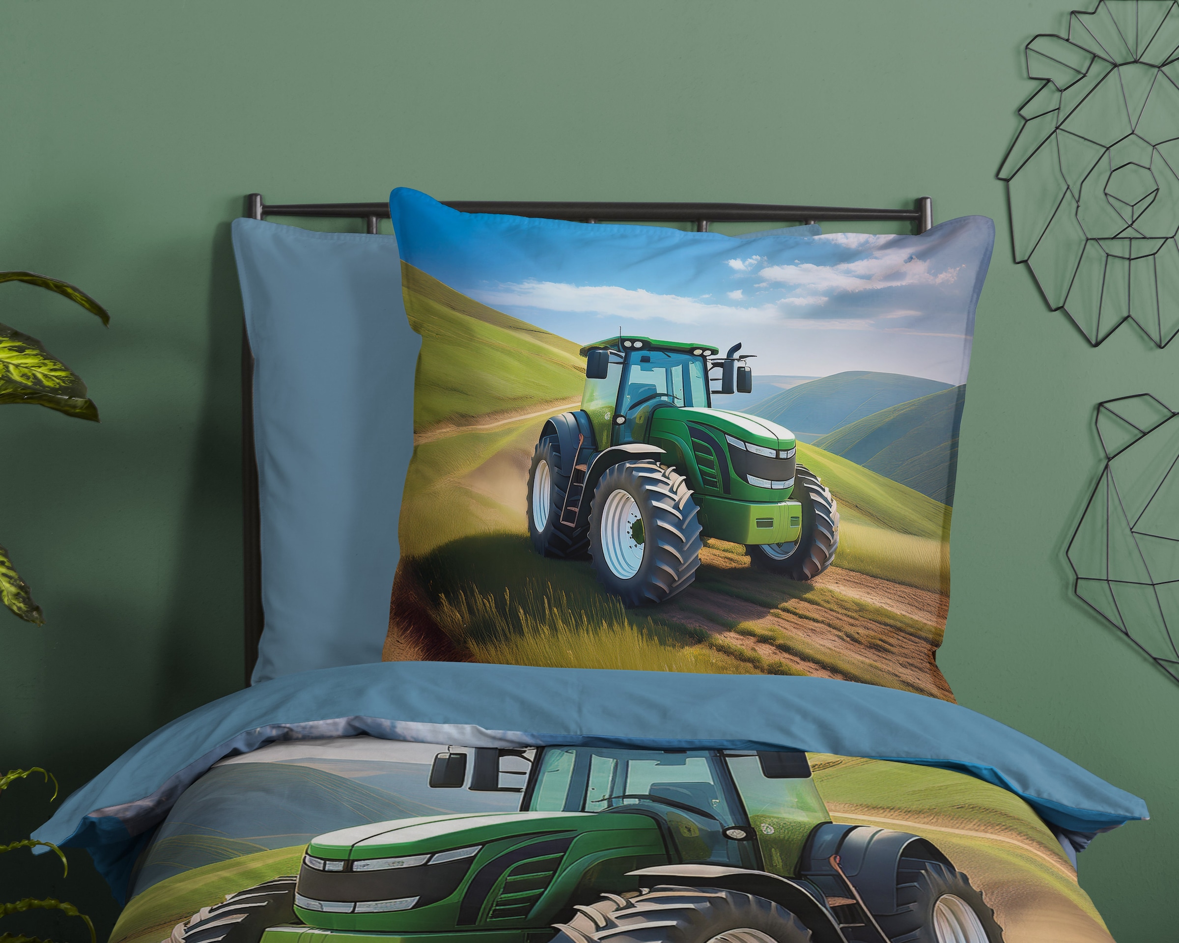 good morning Kinderbettwäsche »Aart« 2 Baumwolle, Renforcé, 135x200, Wendeoptik, Kind, Junge, Traktor