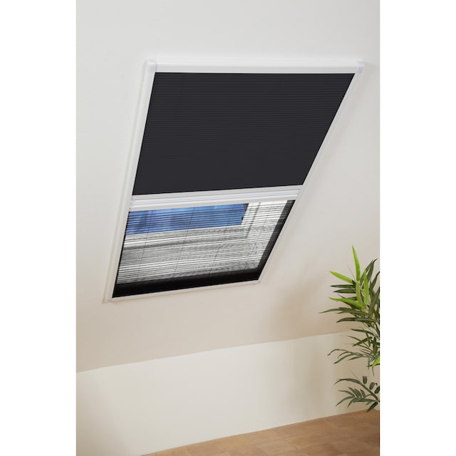 hecht international Insektenschutzrollo »für Dachfenster«, transparent, weiß/schwarz,  BxH: 110x160 cm kaufen | BAUR