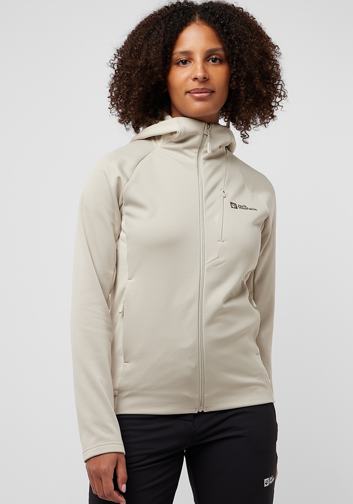 Jack Wolfskin Fleecejacke "ALPGRAT XT JKT W" mit Kapuze atmungsaktiv, mit 1 Brusttasche und 2 Hüfttaschen, elastisch