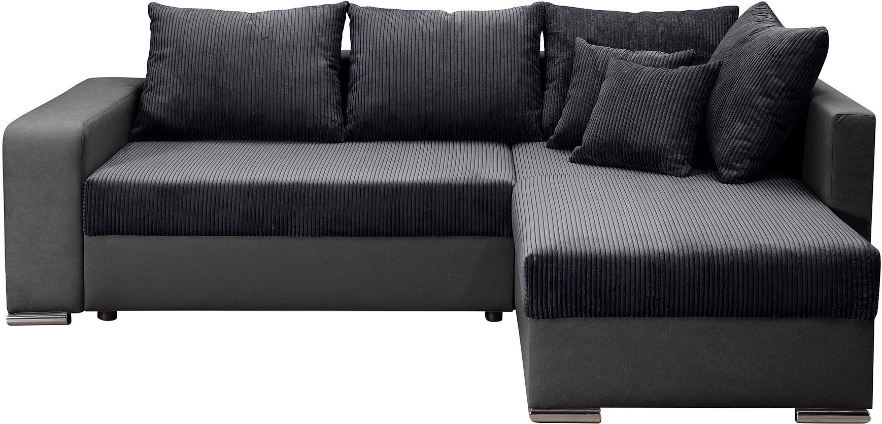 COLLECTION AB Ecksofa »John L-Form«, Regalarmlehne,Bettfunktion,Bettkasten,Ottomane beiseitig montierbar