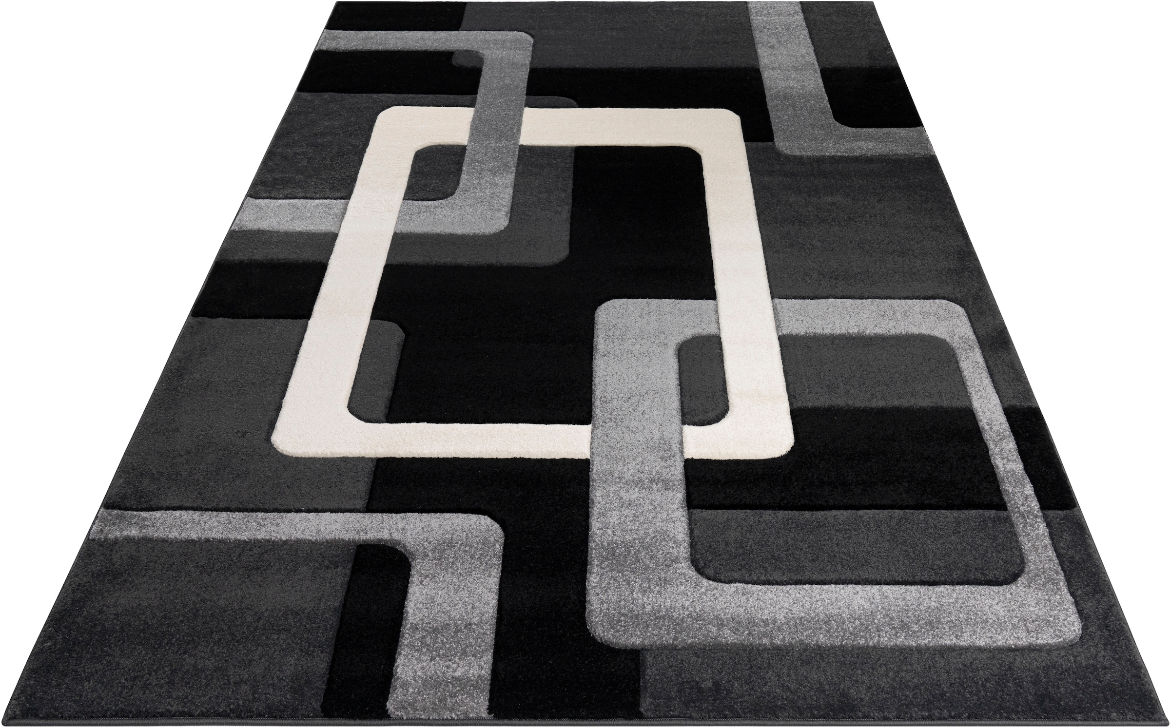 my home Teppich »Maxim«, Hoch-Tief-Effekt, BAUR Rechnung Kurzflor, auf | rechteckig, 3D-Design