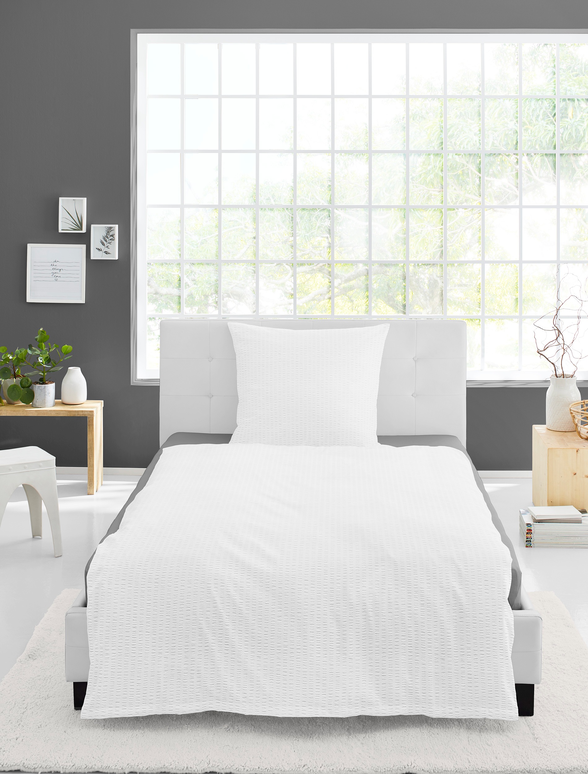 BIERBAUM Bettwäsche "Chic Uni" 2 Stk. Schickes Unidesign: Modern und elegant für jedes Schlafzimmer