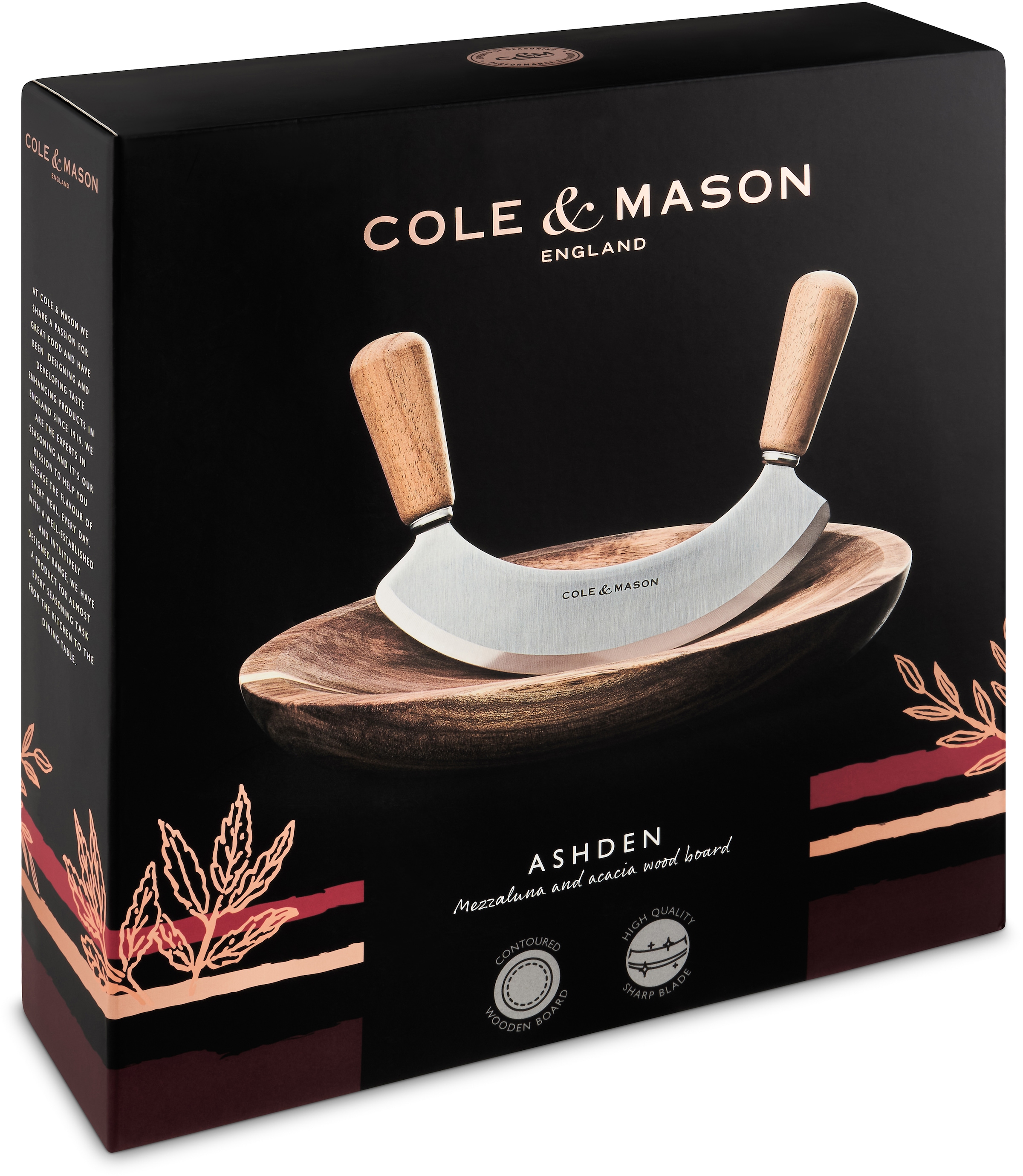 Cole & Mason Wiegemesser »Ashden«, (Set, 2 tlg.), aus stylischem Akazienholz