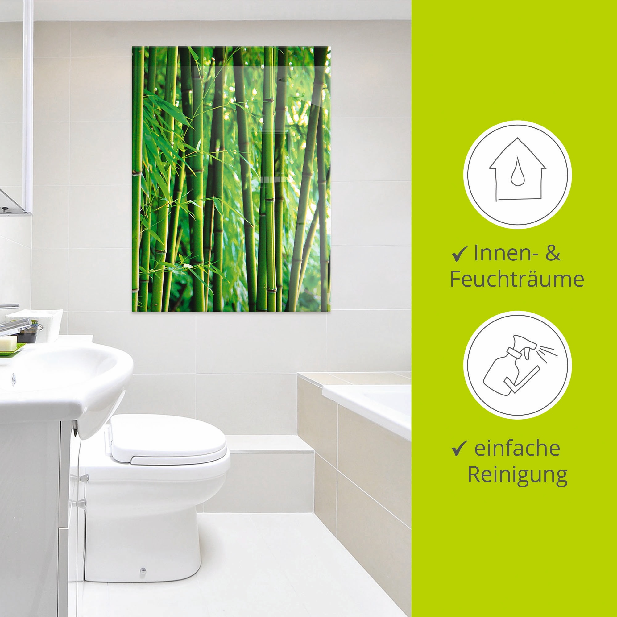 Artland Glasbild »Bambus III«, Gräser, (1 St.), in verschiedenen Größen