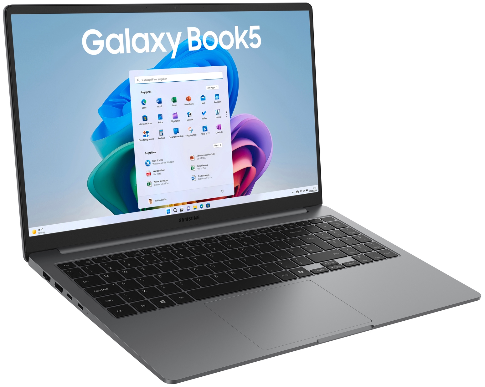 Samsung Notebook »Galaxy Book5 (NP750X) 15,6'' Ultra 7 16GB/512GB« 39,6 cm / 15,6 ″ Intel Ultra 7 Intel Graphics 512 GB SSD