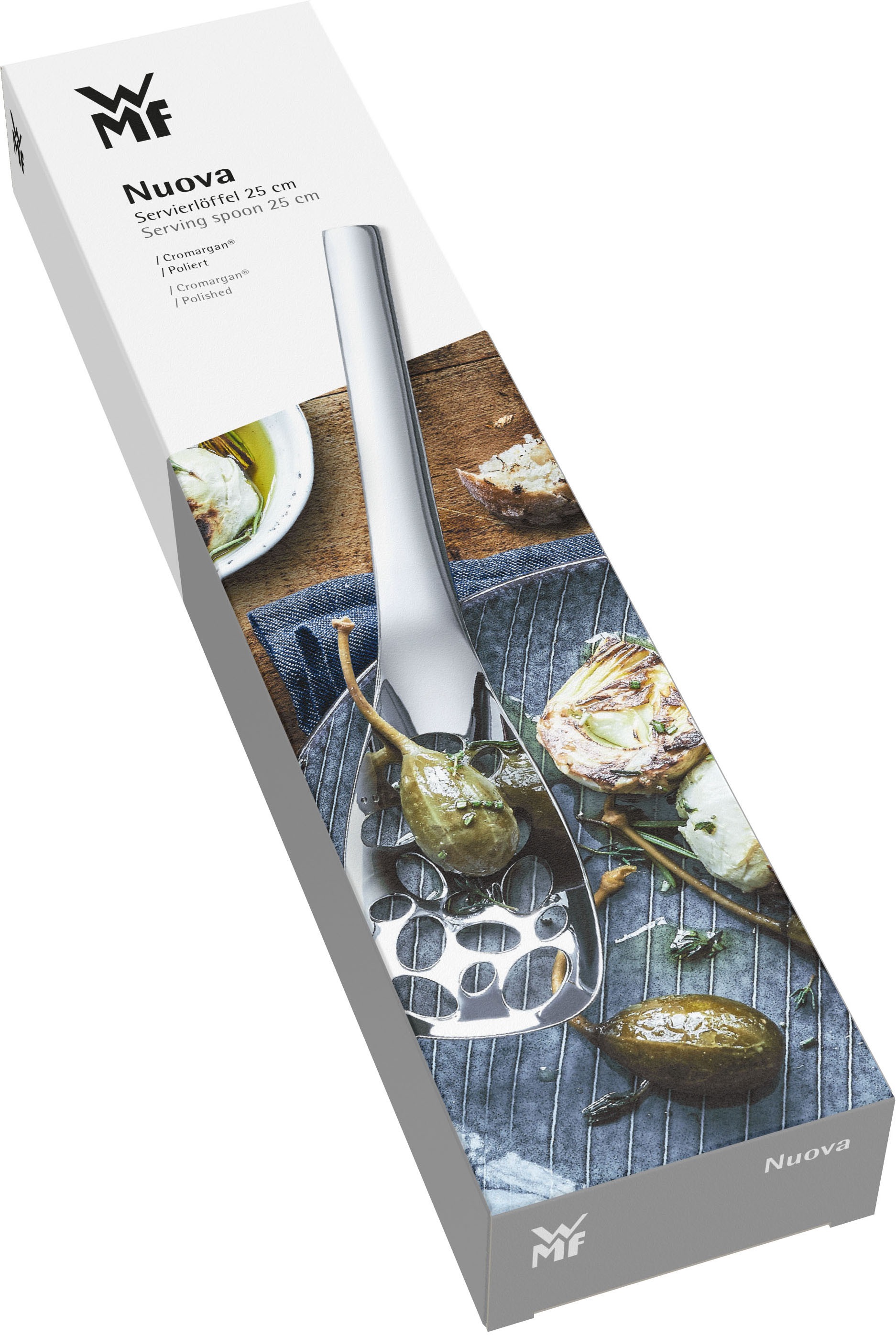 WMF Servierlöffel »Nuova«, (1 tlg.), perforiert, groß, 25 cm, Abtropfschlitze, Cromargan Edelstahl