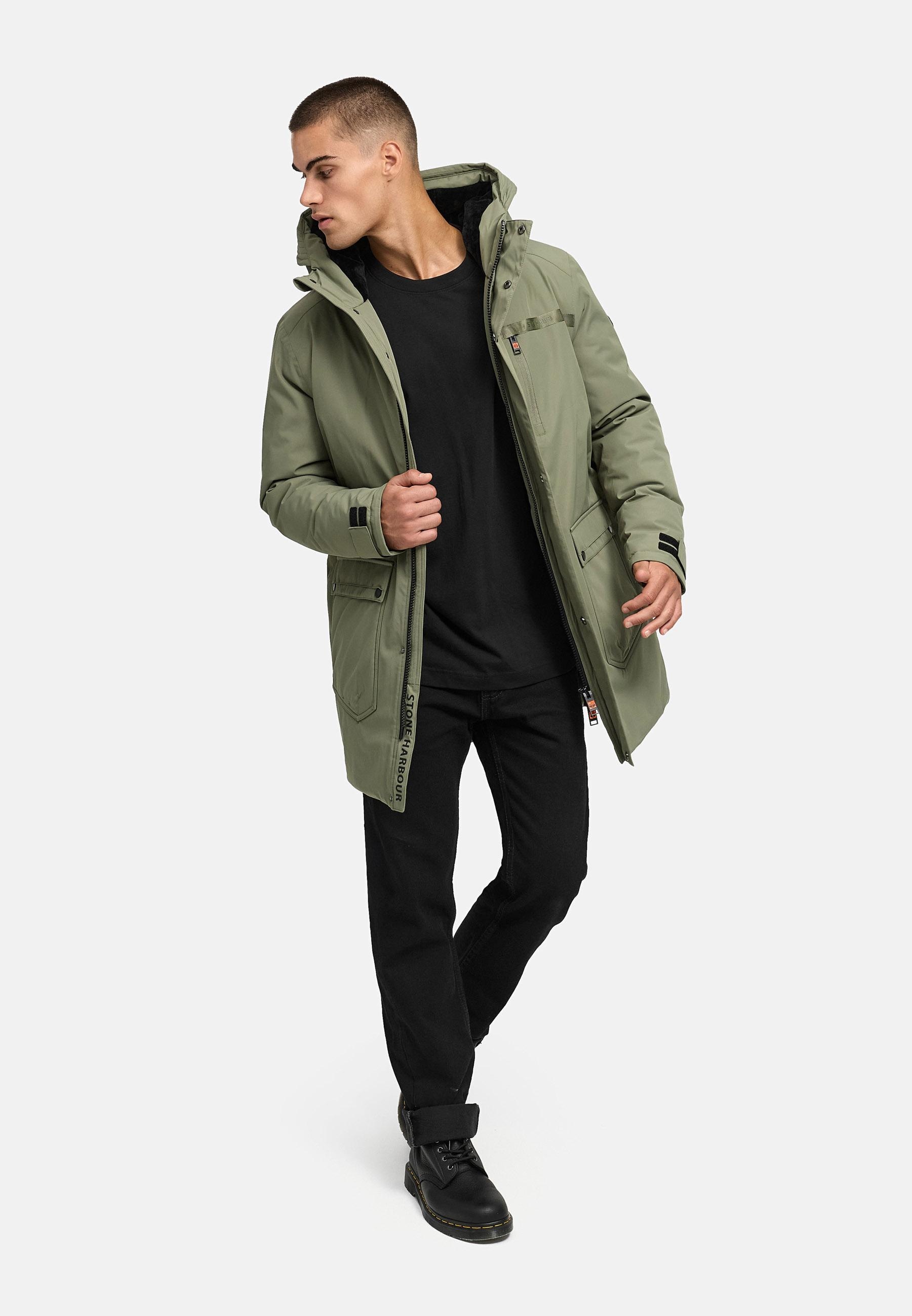 Stone Harbour Wintermantel »Netaan XX« Herren Kurzmantel mit kuscheliger Kapuze