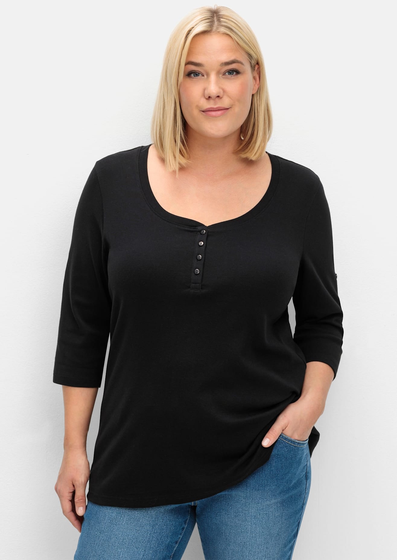 Sheego 3/4-Arm-Shirt »3/4-Arm-Shirt«, (1 tlg.)
