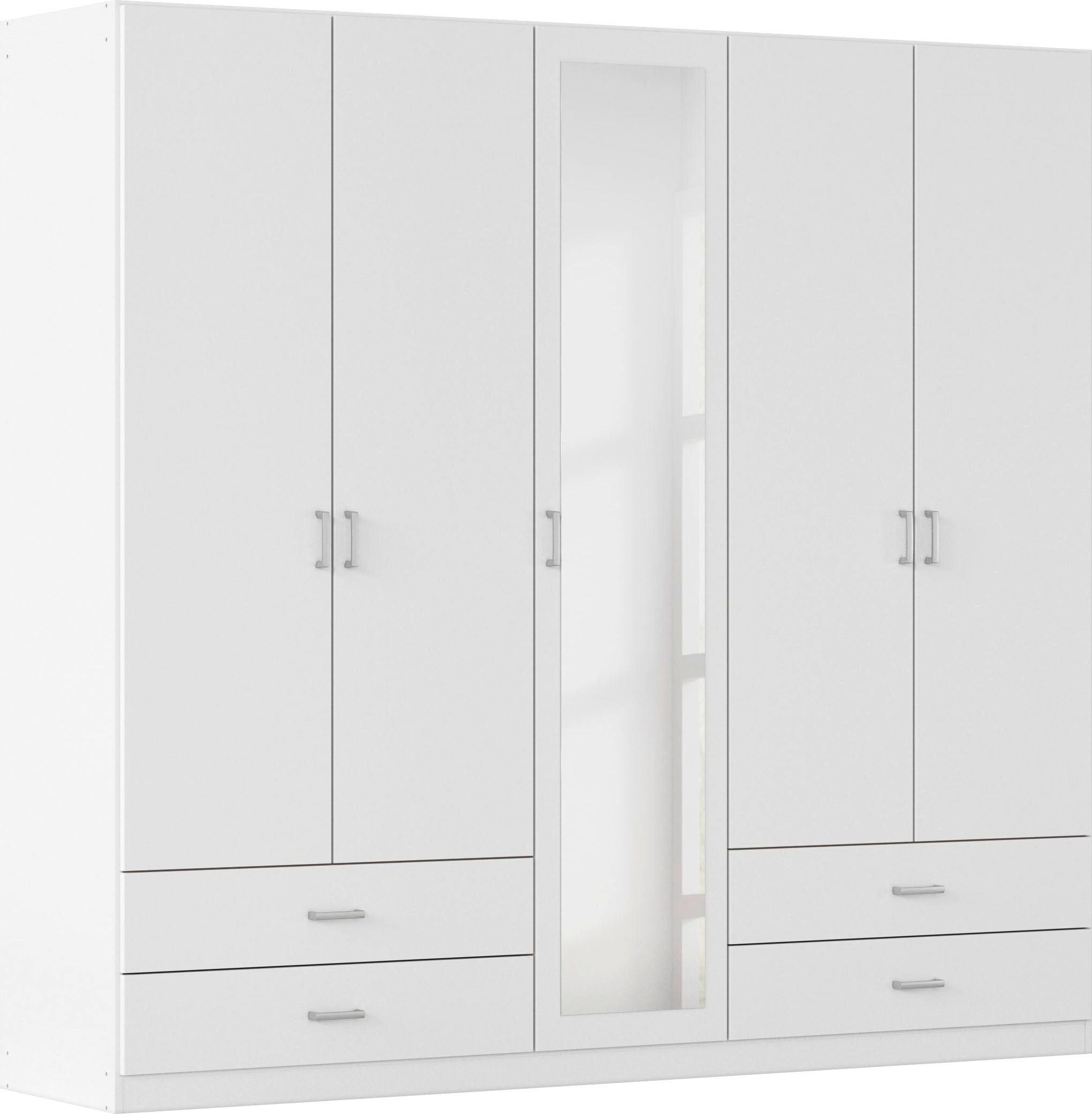 rauch "Kleiderschrank Schrank Garderobe Wäscheschrank BORBONA" Breiten 226/271 cm, Höhe 210 cm, in 2 Breiten, mit Spiegel und vielen Farbkombinationen MADE IN GERMANY