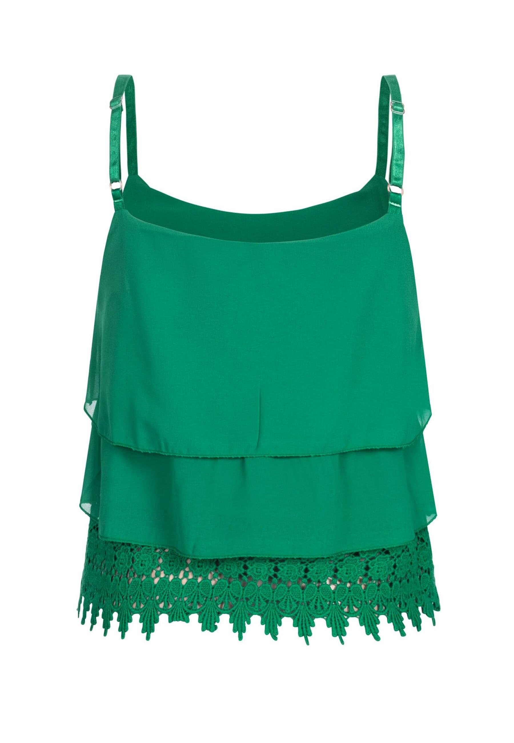 CLOUD 5IVE Muskelshirt »CLOUD 5IVE Chiffon Stufen Top mit Spitze 3-lagig«, (1 tlg.)