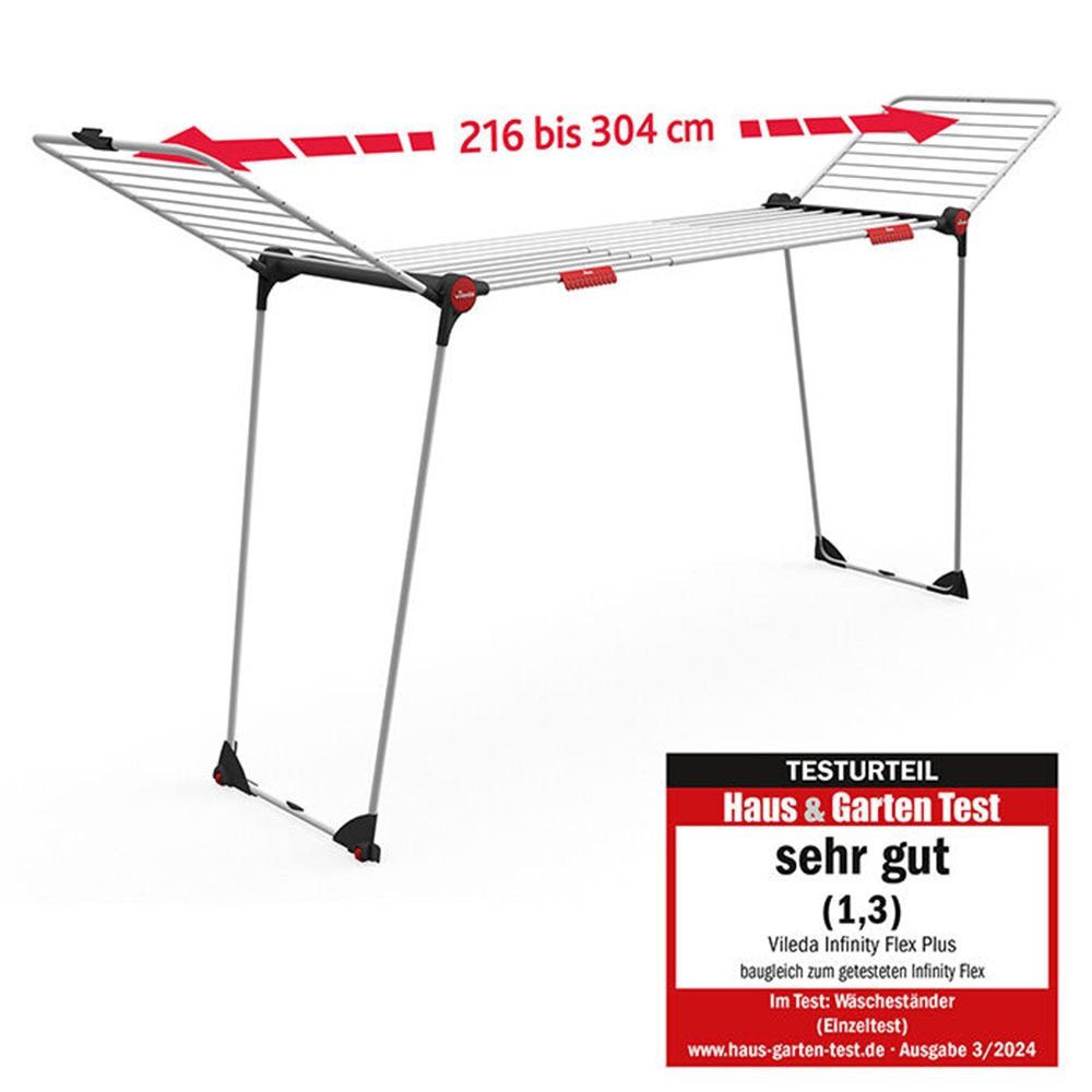 Vileda Wäscheständer "Vileda INFINITY Flex" Ausziehbar auf 304 cm - für gro günstig online kaufen