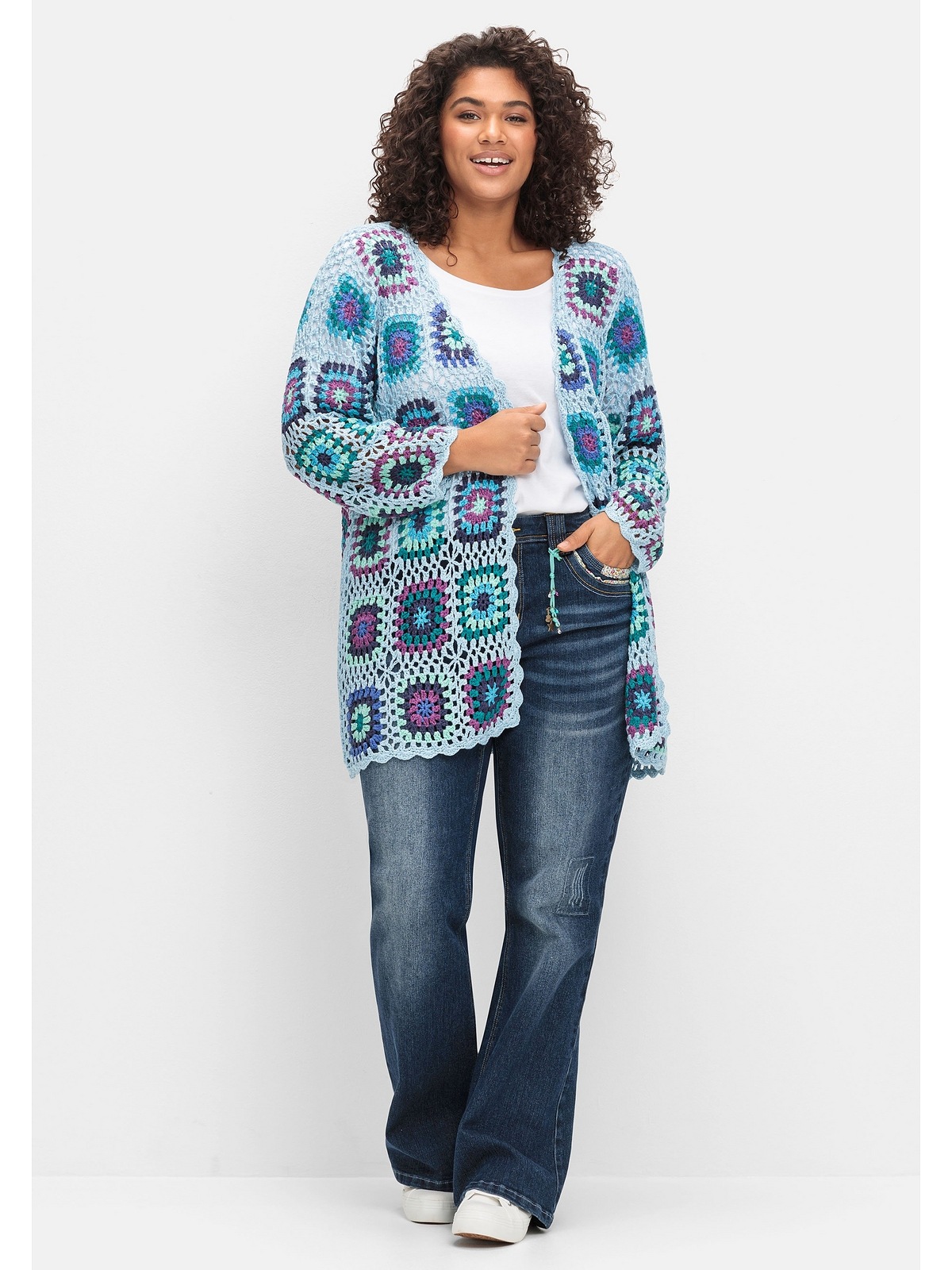 sheego by Joe Browns Cardigan »Große Größen«, in Häkeloptik, mit Crochet-Muster