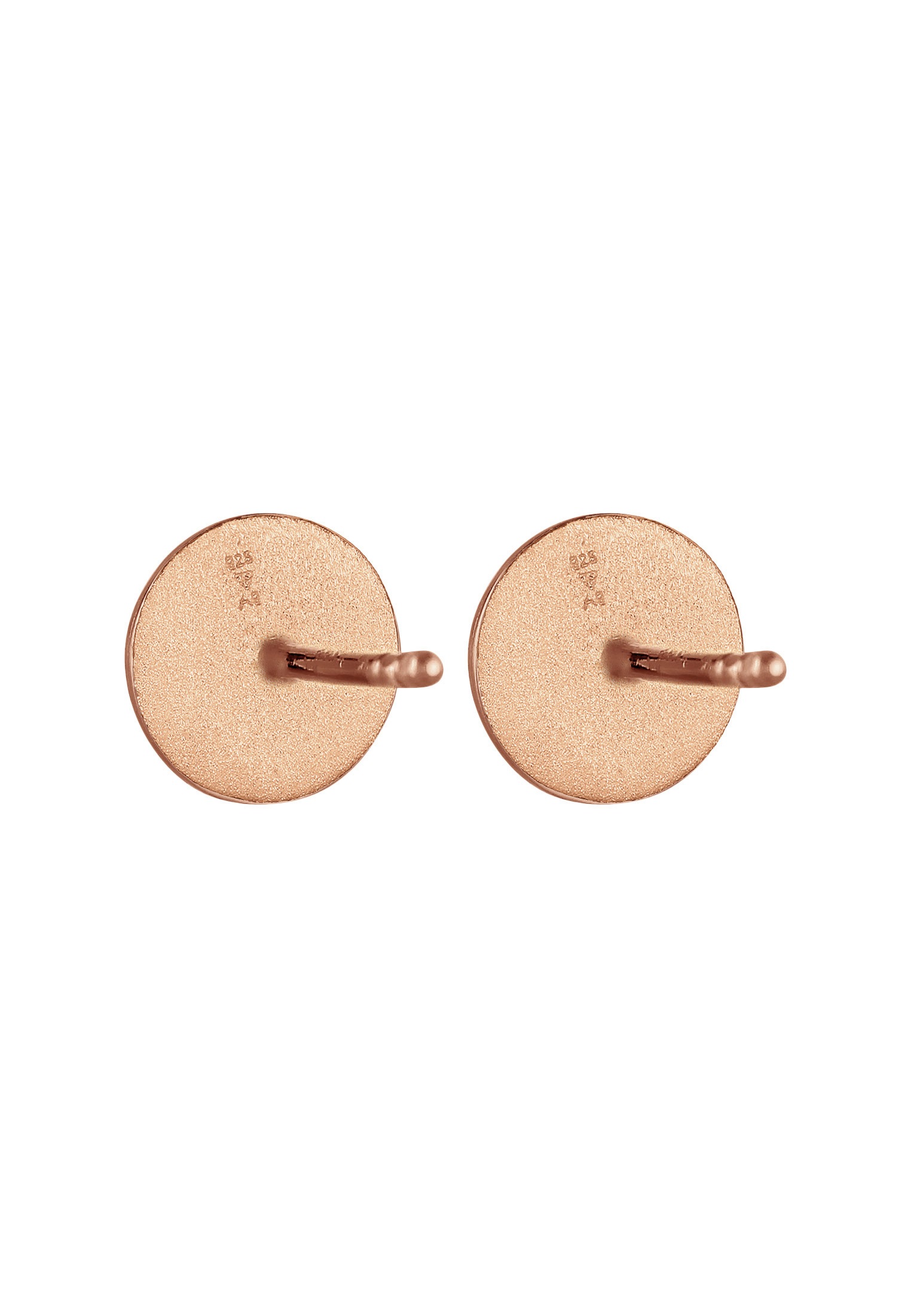 ELLI Plättchen Rund Struktur Stud Earrings Rose Gold Onesize 3