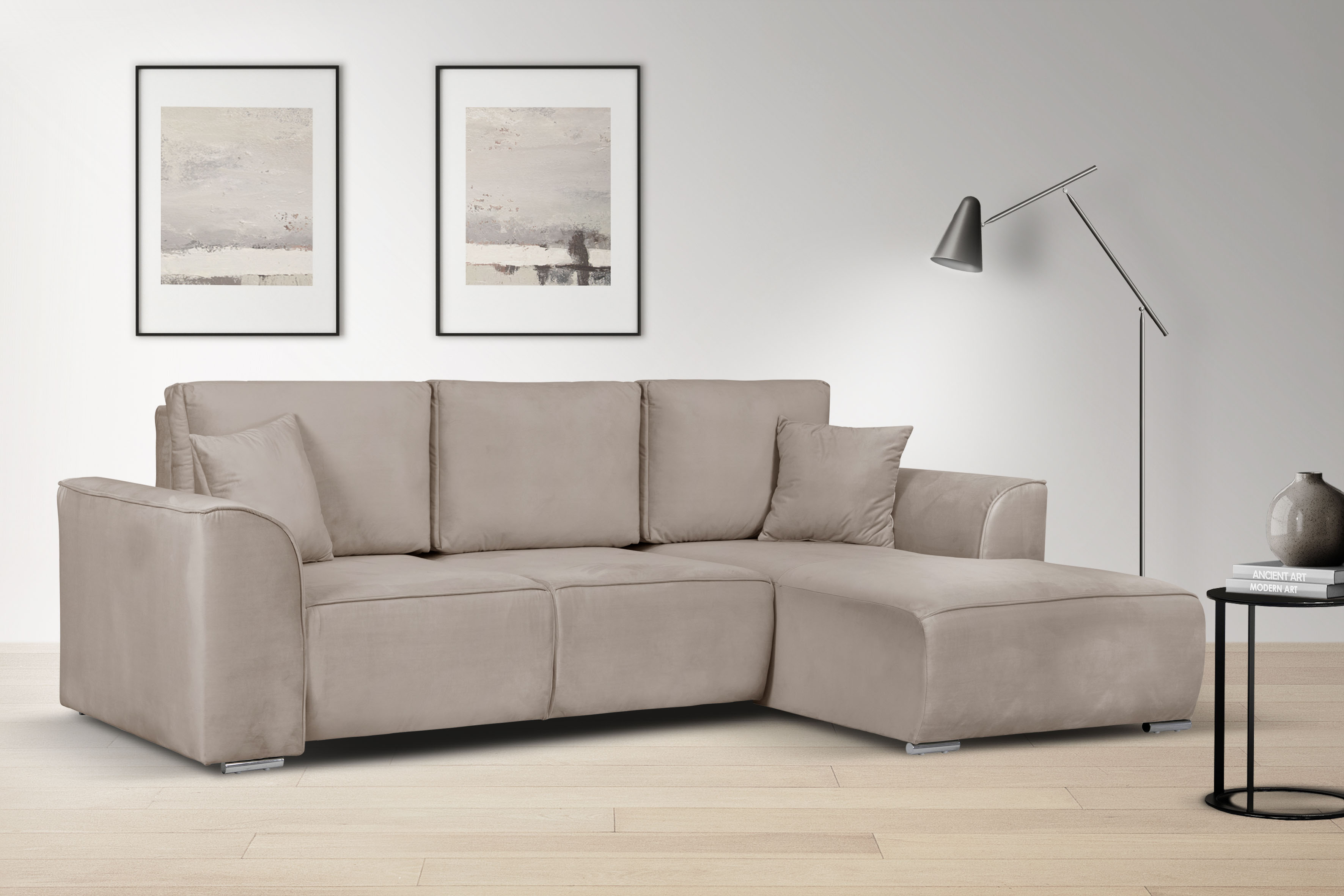 OTTO home Ecksofa "BEATRICE optionale Schlafsofa mit Bettkasten, B/T/H: 265/170/86 cm" L-Form, wahlweise auch mit Bettfunktion und Bettkasten