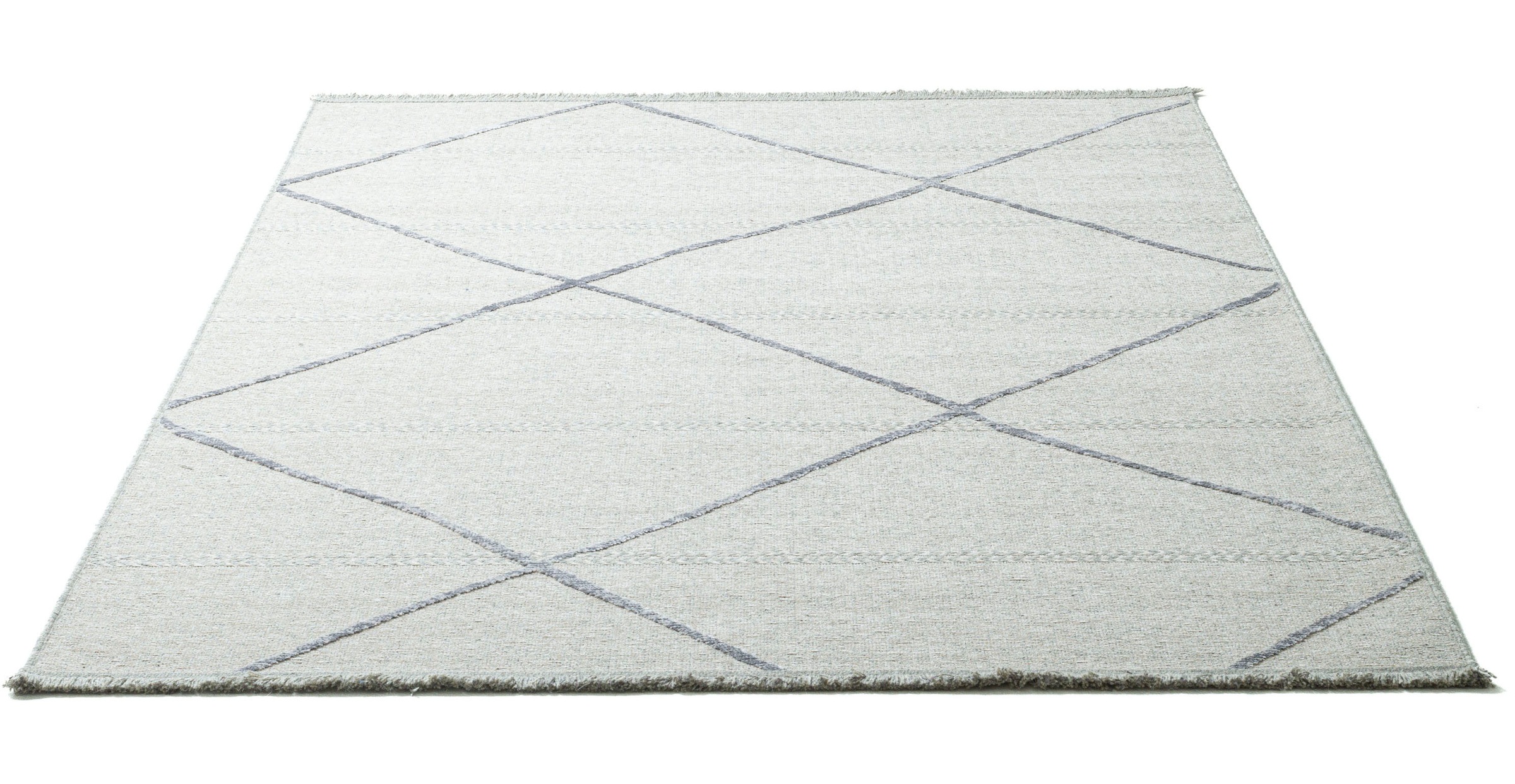 Sansibar Teppich »Braderup«, rechteckig, Flachgewebe, modernes Scandi Design, Motiv Rauten, mit Fransen