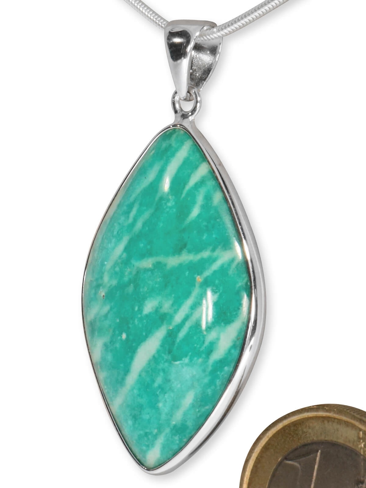 Adelia´s Kettenanhänger »Amazonit 925 Silber Edelstein Anhänger«, Steinschmuck ist Naturschmuck