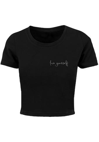 T-Shirt »Merchcode Damen Ladies Love Yourself Cropped Tee«, (1 tlg.)