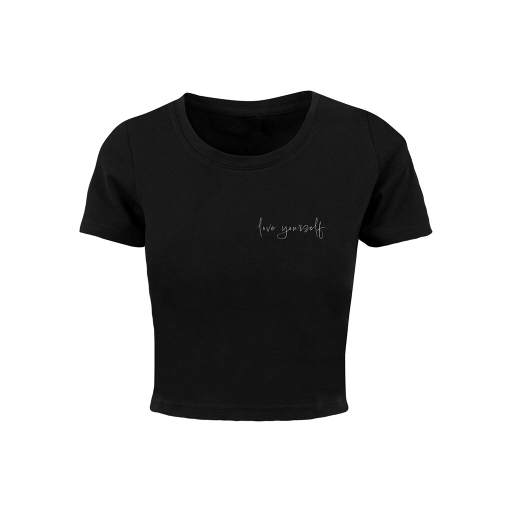 Merchcode T-Shirt »Merchcode Damen Ladies Love Yourself Cropped Tee«, (1 tlg.)