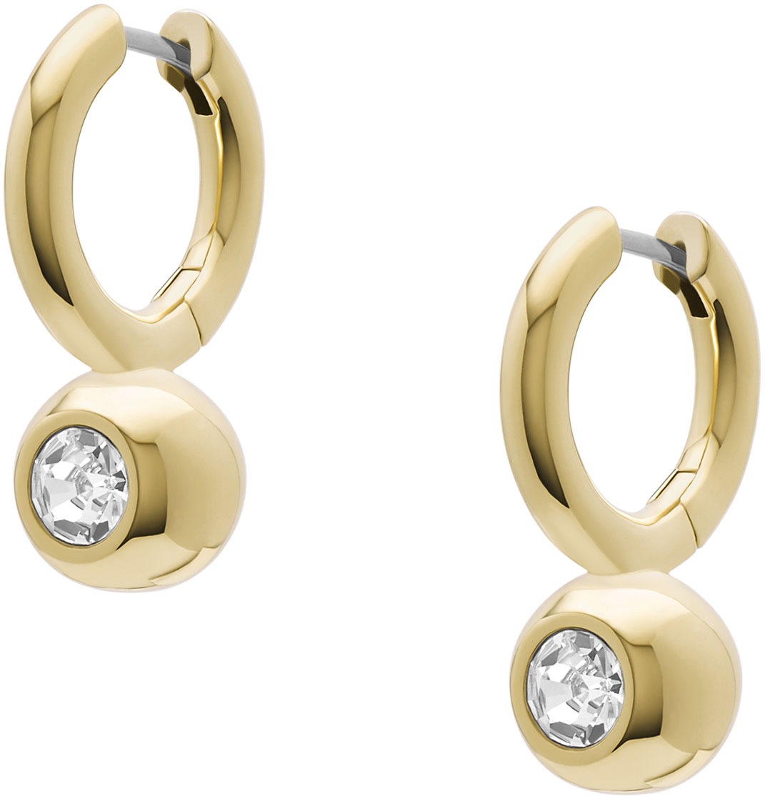 Fossil Paar Creolen »Schmuck Geschenk Edelstahl Ohrringe Bright Baubles, JA7254710«, mit Glasstein