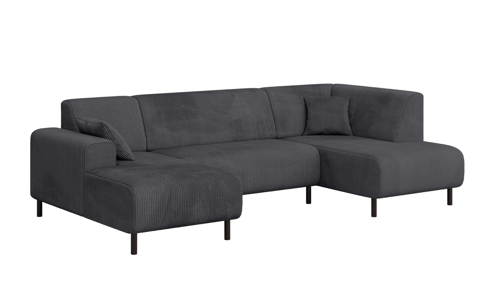 Home affaire Wohnlandschaft »ARROS U-Form mit Wellenunterfederung, Maße B/T/H: 300/163/81 cm«, incl. Zierkissen, mit Recamiere links/rechts bestellbar, auch in Cord