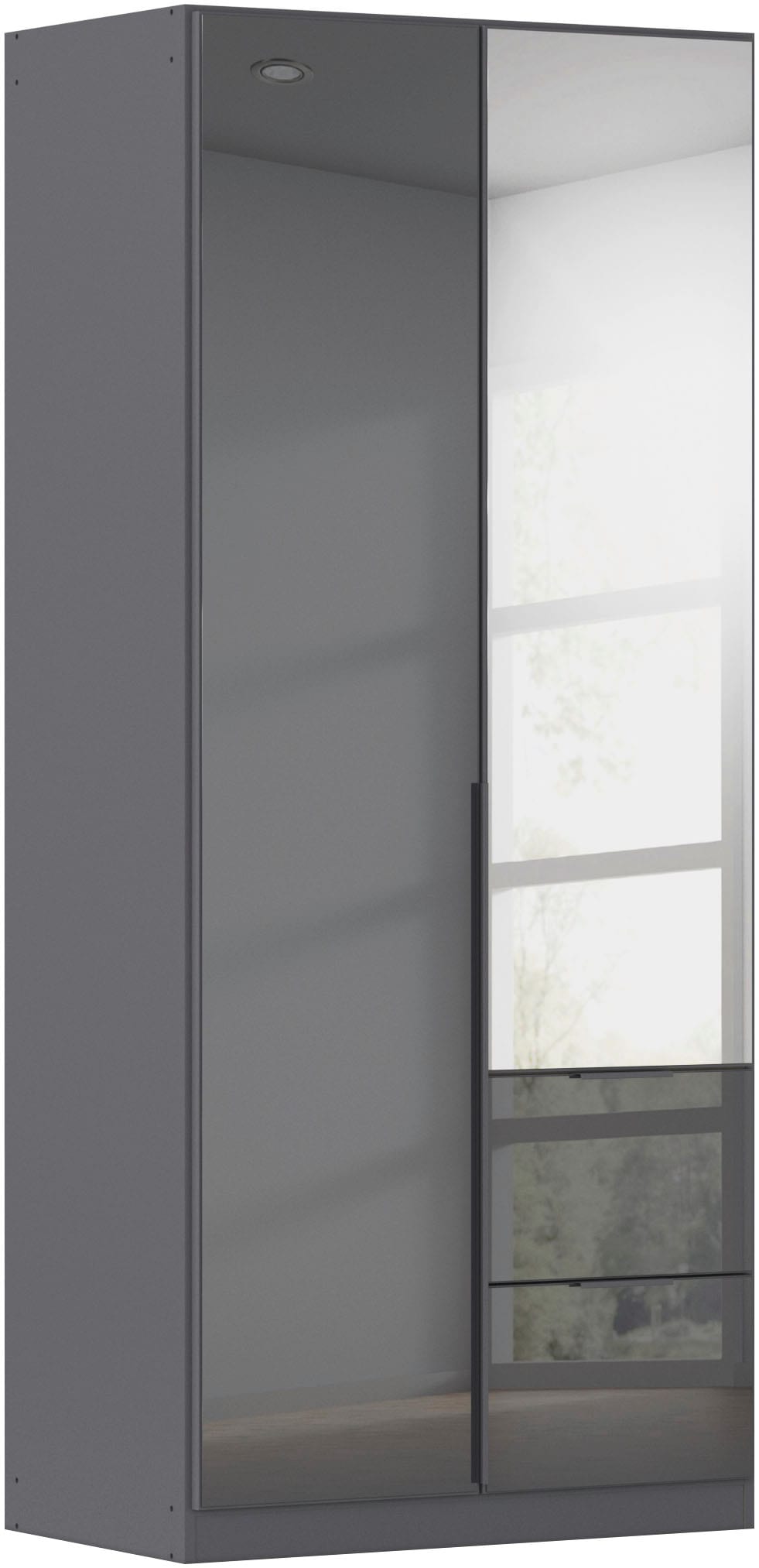 OTTO home Drehtürenschrank "Kleiderschrank Kleiderschränke Schrank Garderobe AGORDO mit Glasfront" in zwei Griff-Farben, Breiten 91-360 cm, mit Außenschubkästen, in 7 Breiten und 2 Höhen MADE IN GERMANY