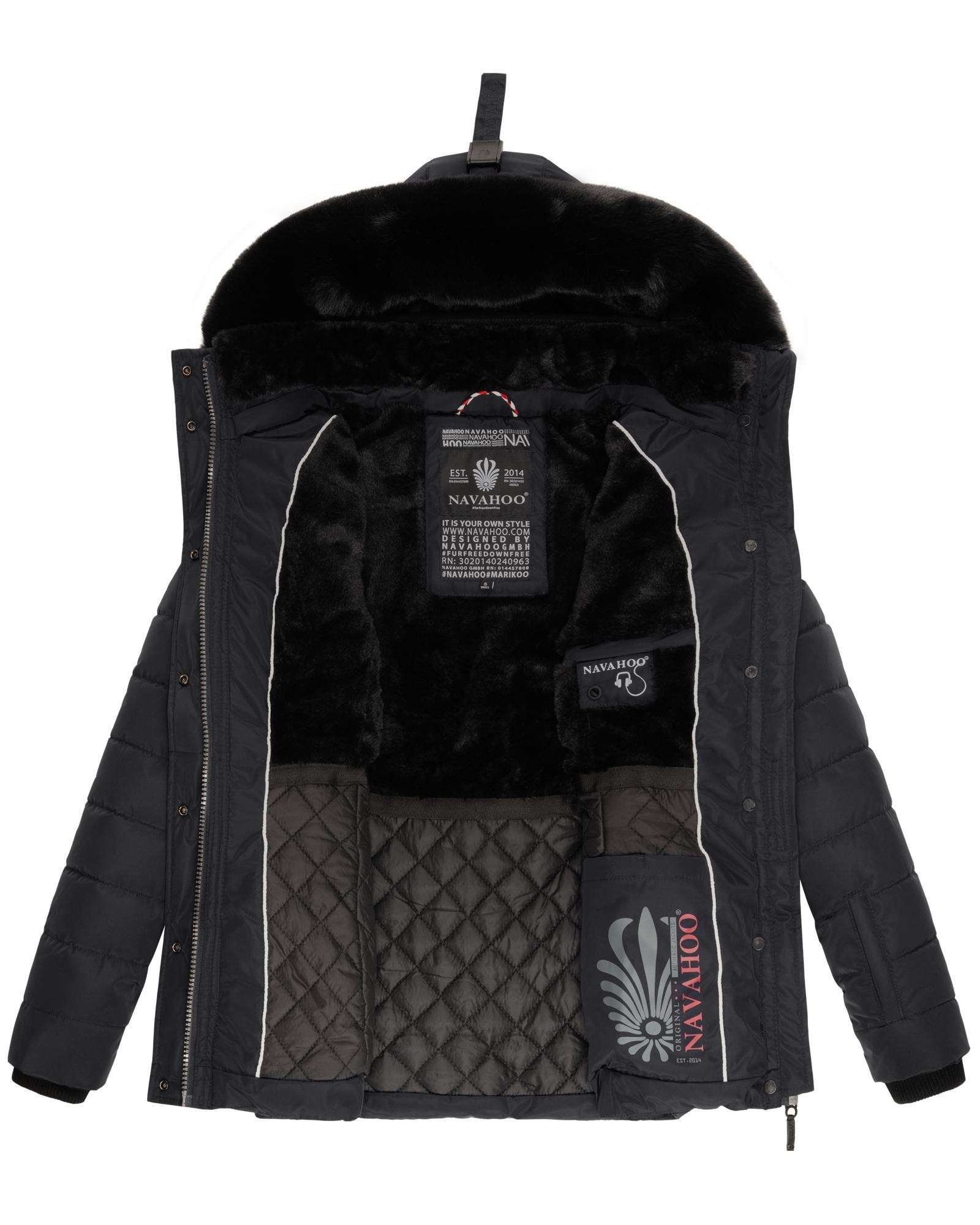 Navahoo Steppjacke »Milianaa«, mit Kapuze, Edle Winterjacke mit weicher Kunstfell-Kapuze