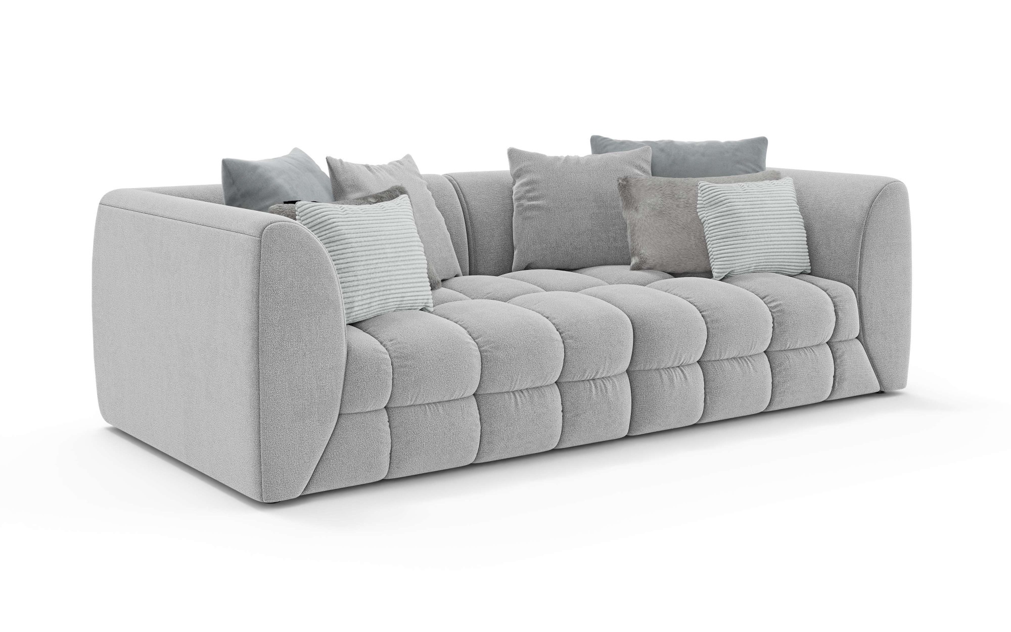 s.Oliver Big-Sofa »COBBO 3-Sitzer Design-Sofa Bubble-Optik, Maße B/T/H: 259/126/104 cm«, mit vielen Kissen, moderne Steppung und hoher Sitzkomfort