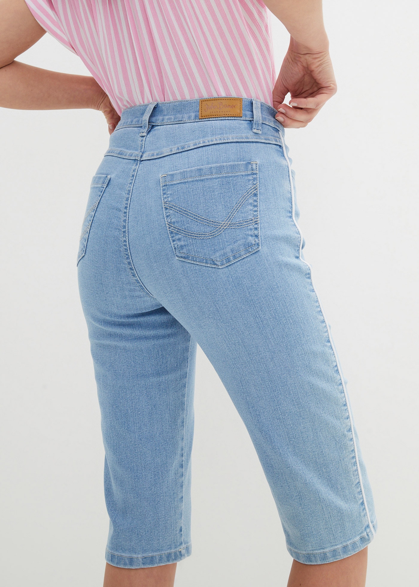 bonprix Bermudas "Jeans Bermuda Slim Fit High Waist" aus Baumwollmischung m günstig online kaufen