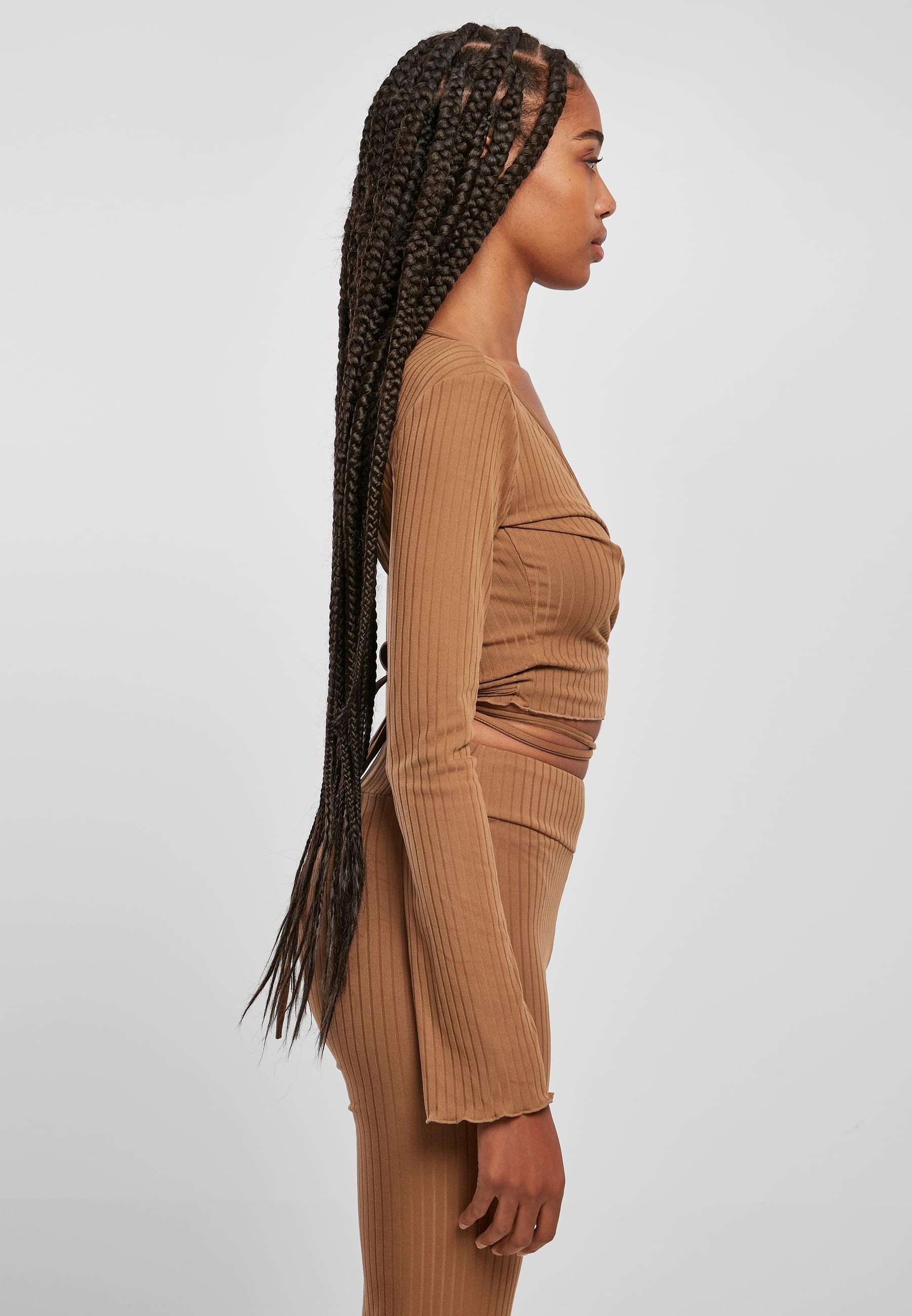 URBAN CLASSICS Longsleeve »Urban Classics Damen Ladies Cropped Rib Wrapped Longsleeve«, (1 tlg.)