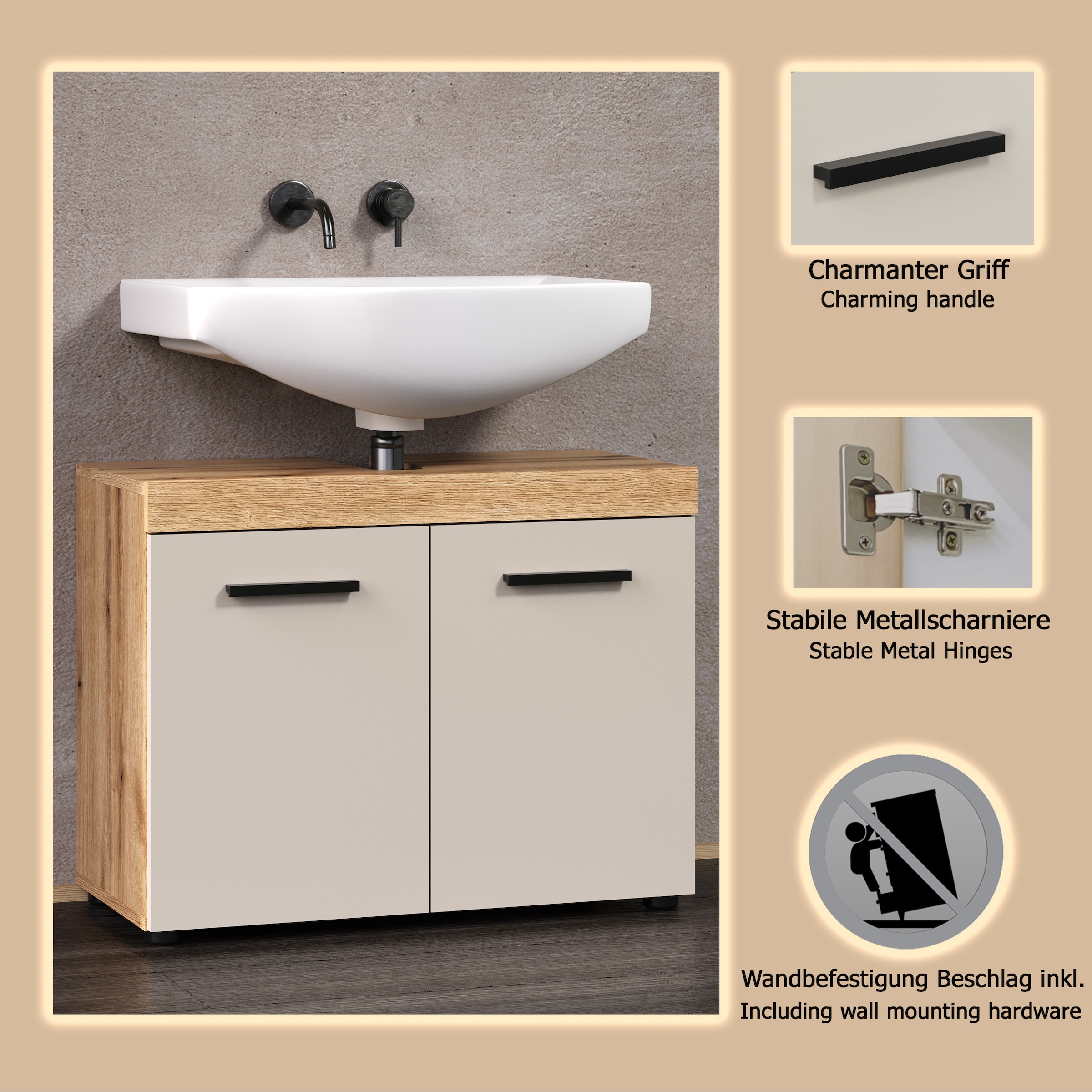 welltime Waschbeckenunterschrank »Isera« 1 Stk. tlg.