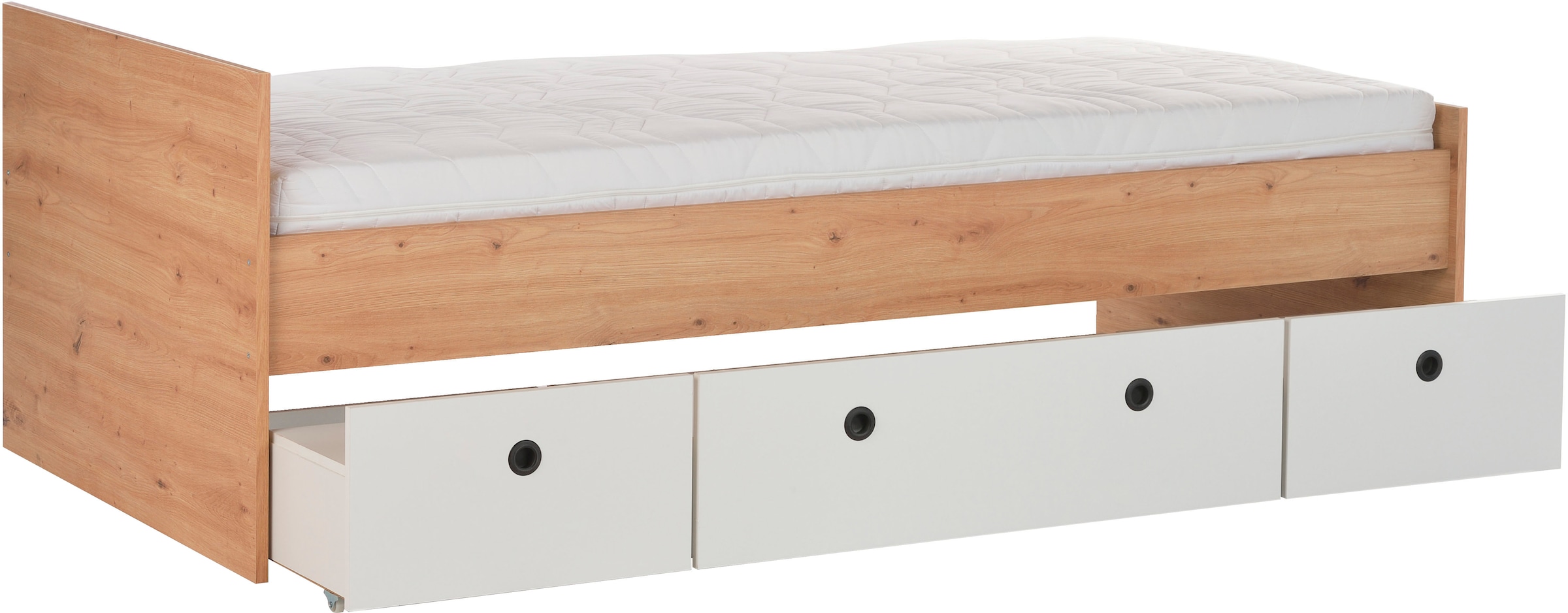 arthur berndt Jugendzimmer-Set »Jugendzimmer-Set »Bente« 5-teilig« 2tlg, 3tlg, 5tlg -Schrank, Bett, Schreibtisch, Sideboard, Standregal, 3 tlg. Artisan Oak Nb/Weiß
