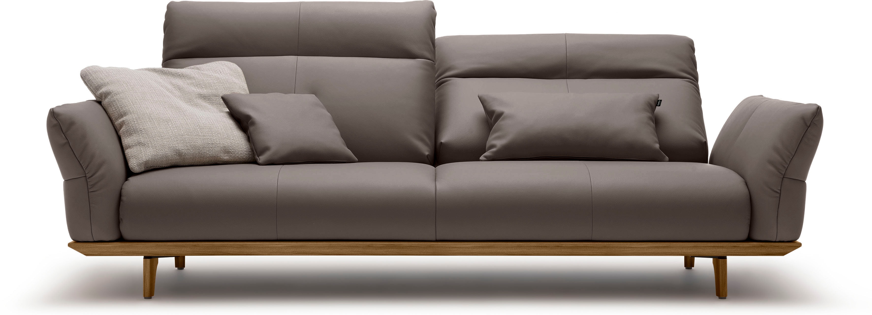 Creation BY ROLF BENZ 3,5-Sitzer "CR.460 Designsofa, erstklassiger Sitzkomfort, verstellb. Rückenlehne" Sockel und Füße in Nussbaum, Breite 228 cm