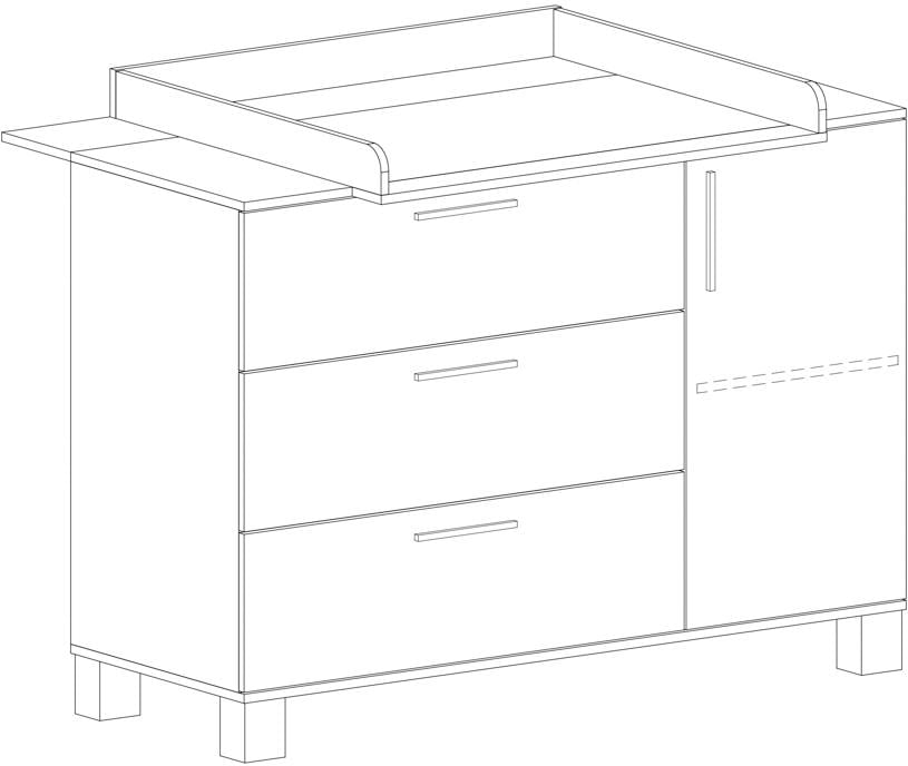 arthur berndt Wickelkommode »Cloe«, bis 15 kg, Made in Germany, 131 cm