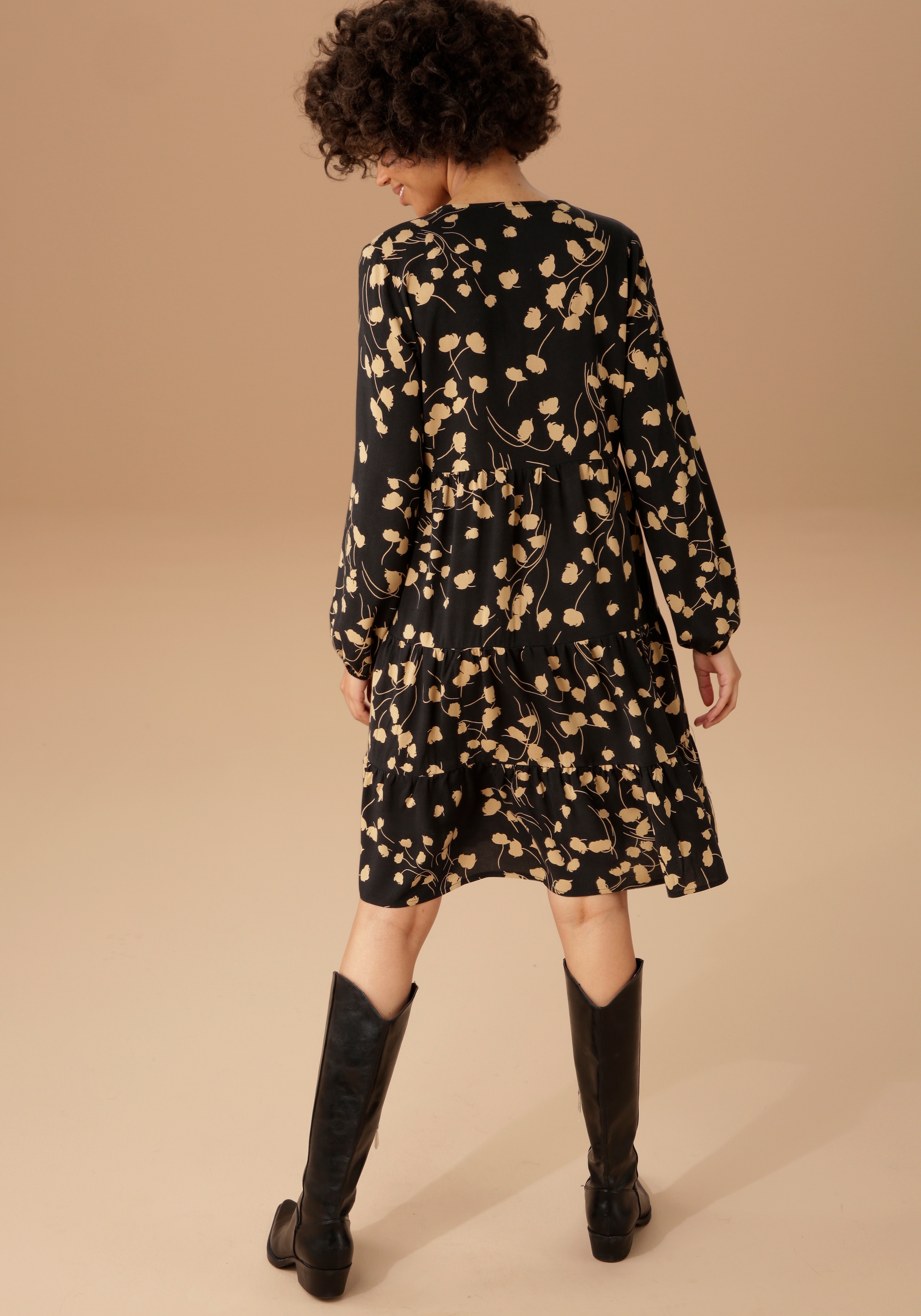 Aniston CASUAL | Blusenkleid, mit graphischem bestellen BAUR Blumendruck