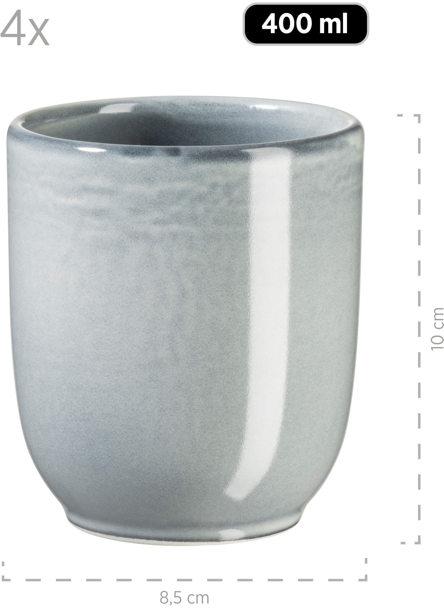 MÄSER Frühstücks-Geschirrset »LIVIO, Frühstücks Set, Steinzeug«, (Set, 12 tlg.), Geschirr-Set, Service