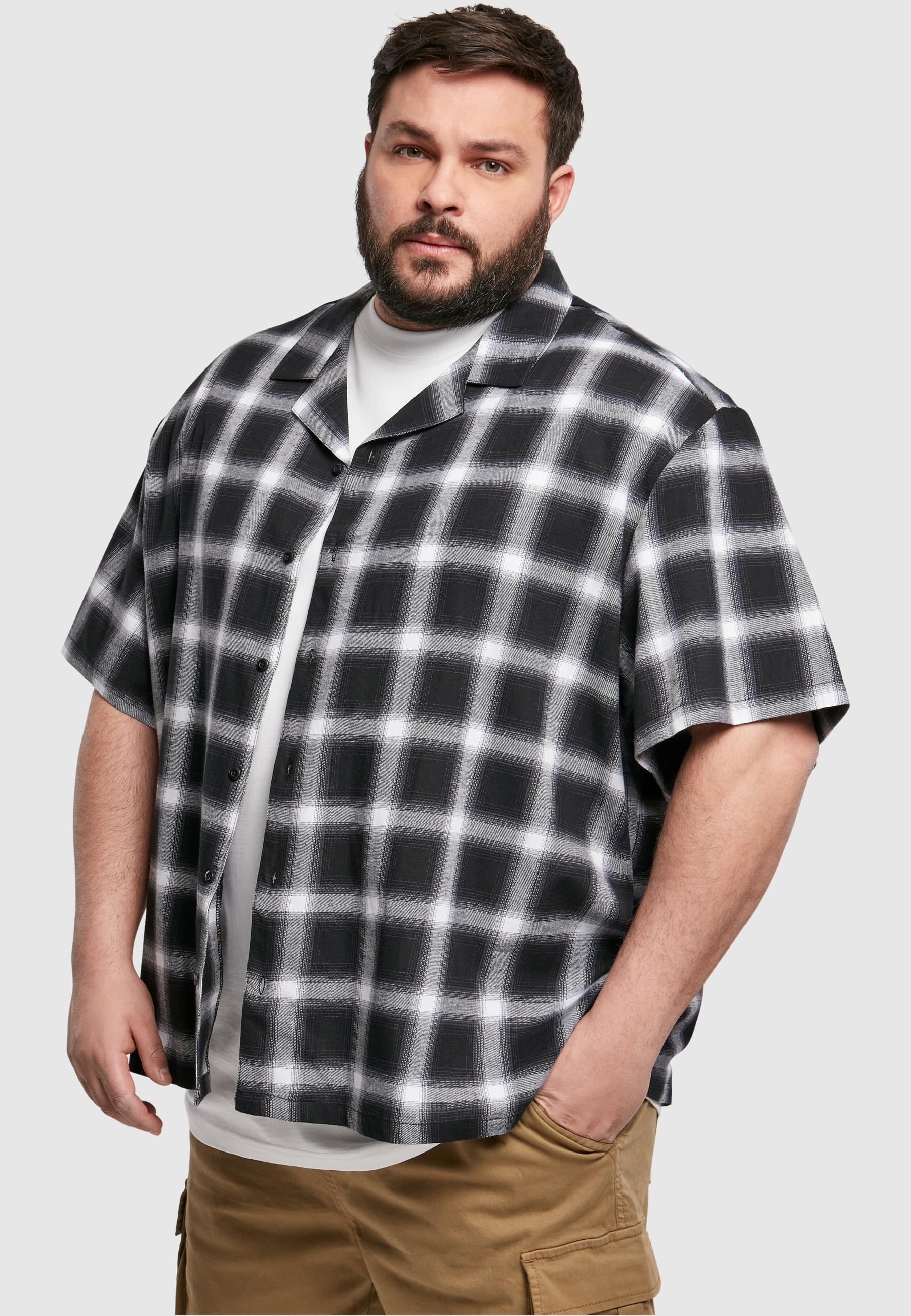URBAN CLASSICS Langarmhemd »Urban Classics Herren Loose Checked Resort Shirt«, (1 tlg.)