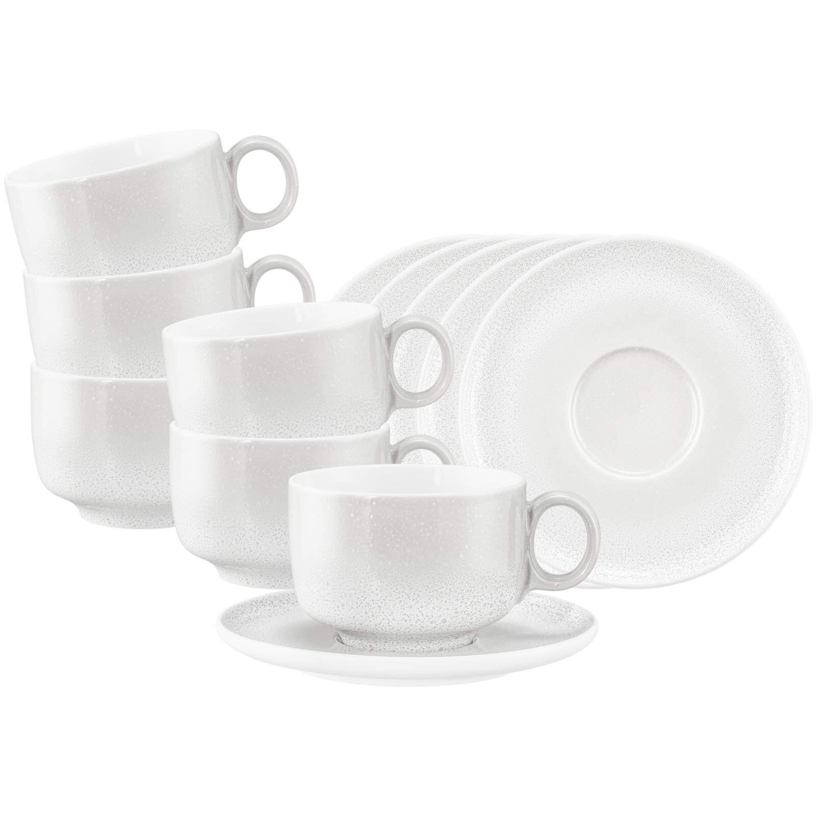 Seltmann Weiden Tasse "Milchkaffeetassen mit Untertassen Sento Home 350 ml 6er Set" Spülmaschinengeeignet, Mikrowellengeeignet, Ofenfest, Salamandergeeignet, Kühlschrankgeeignet, Gefrierschrankgeeignet