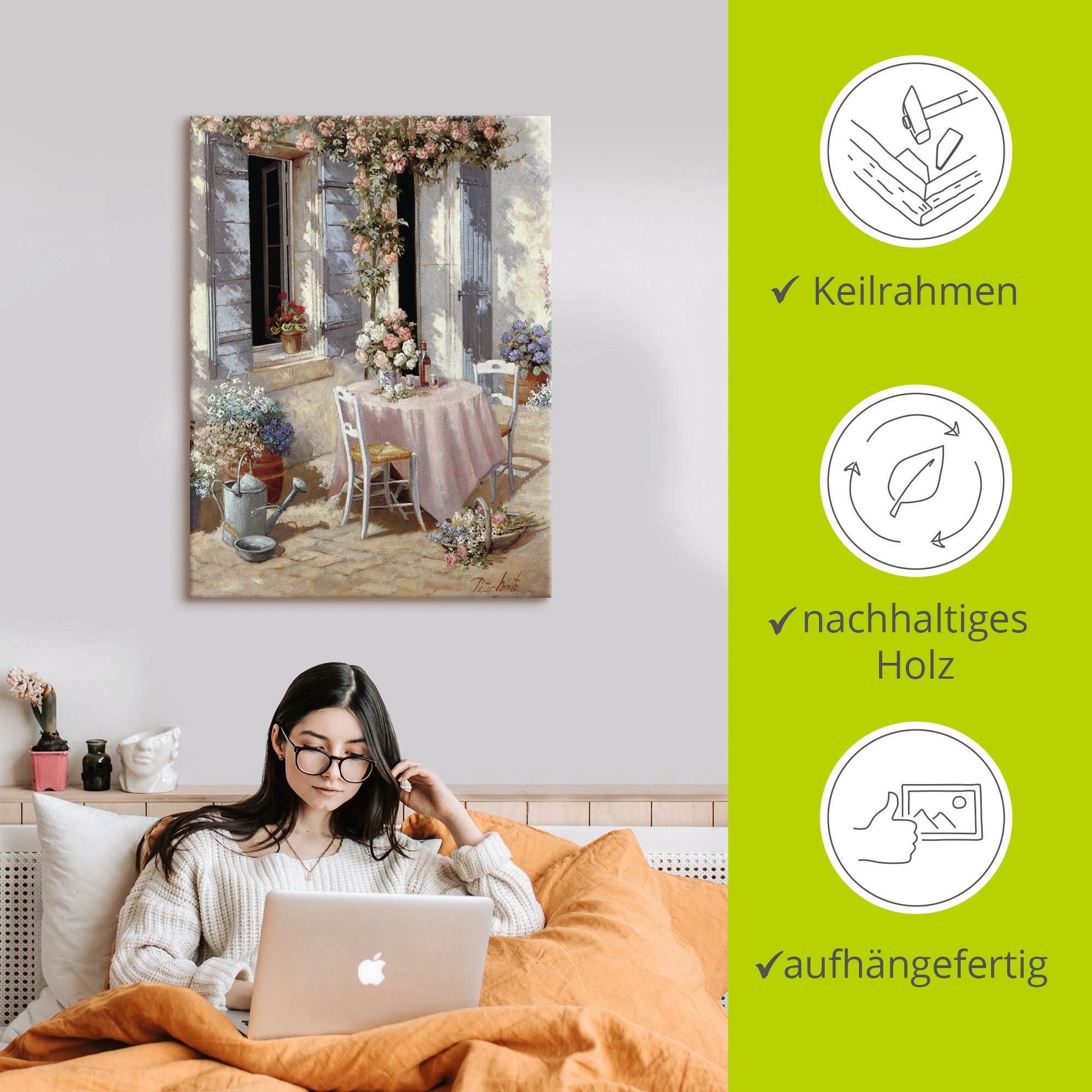 Artland Wandbild »Einladung«, Garten, (1 St.), als Leinwandbild, Poster in verschied. Größen