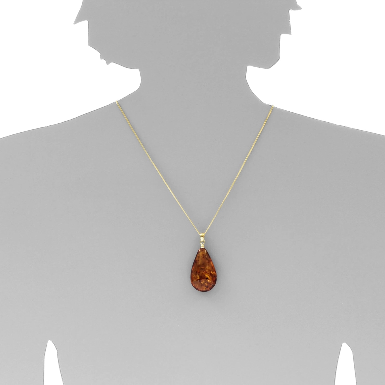 OSTSEE-SCHMUCK Kette mit Anhänger »Ostsee-Schmuck Kette mit Anhänger Tropfen ca. 38 mm lang«, (2 tlg.)