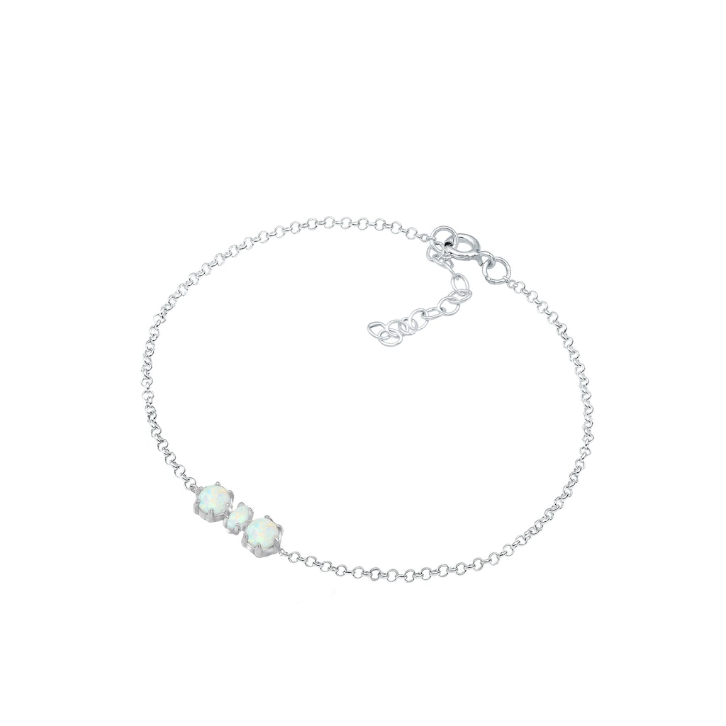 Elli Armband »Armkettchen Synthetischer Opal Trend 925 Silber«