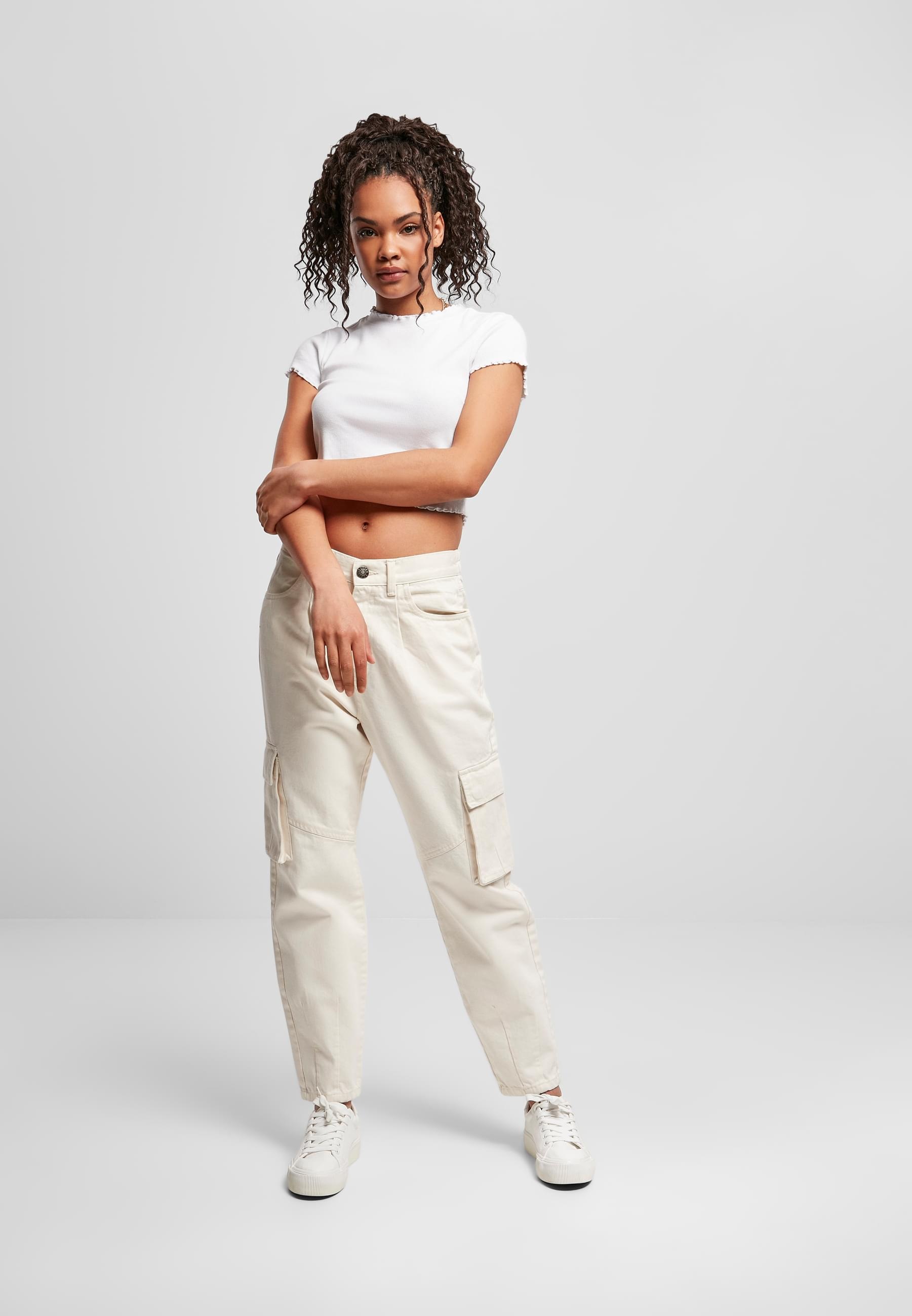 URBAN CLASSICS Cargohose »Urban Classics Damen Ladies Ballon Fit Cargo Twill Pants«, (1 tlg.)