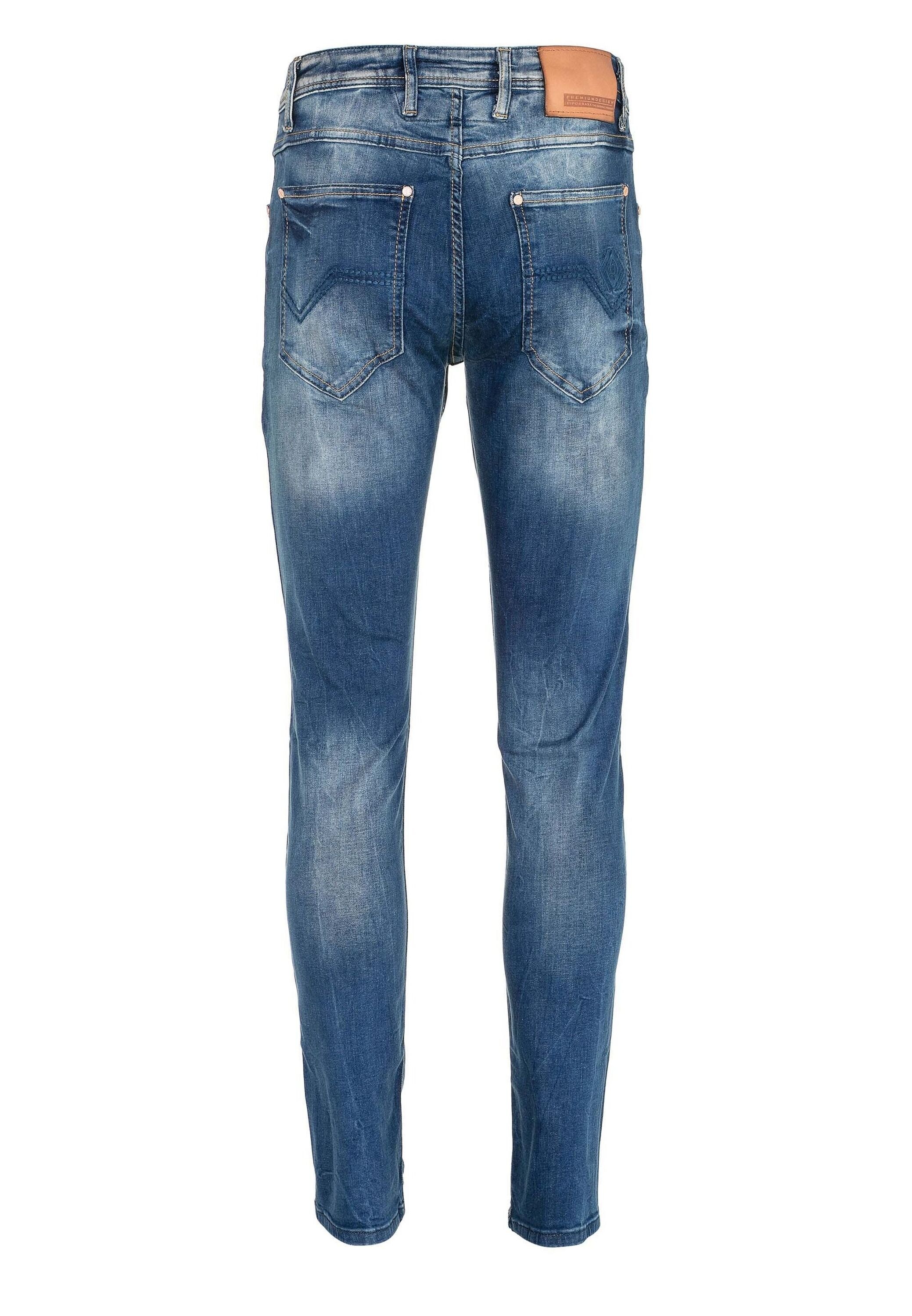 5-Pocket-Jeans CIPO & BAXX "Jeans", Herren, Gr. 40, Länge 34, blau, 98% Baumwolle, 2% Elasthan, unifarben, Basic, regular fit lang, Jeans 5-Pocket-Jeans, im Straight Fit 3