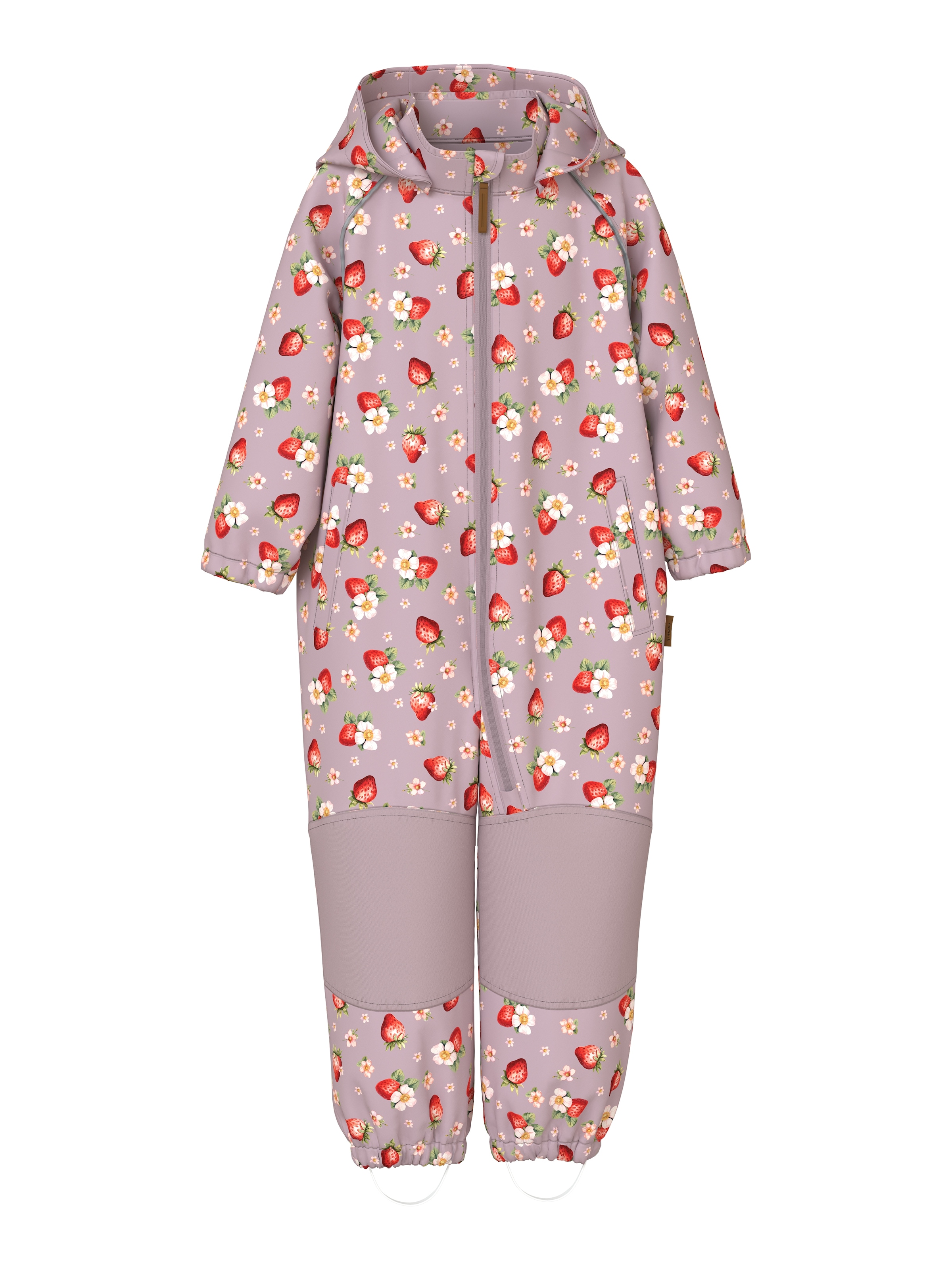 NAME IT Kinder Softshelloverall "NMFALFA08 SOFTSHELL SUIT AOP 1FO NOOS"keepsake lila, Gr. 110, bedruckt, geblümt, Softshell, Obermaterial: 94%