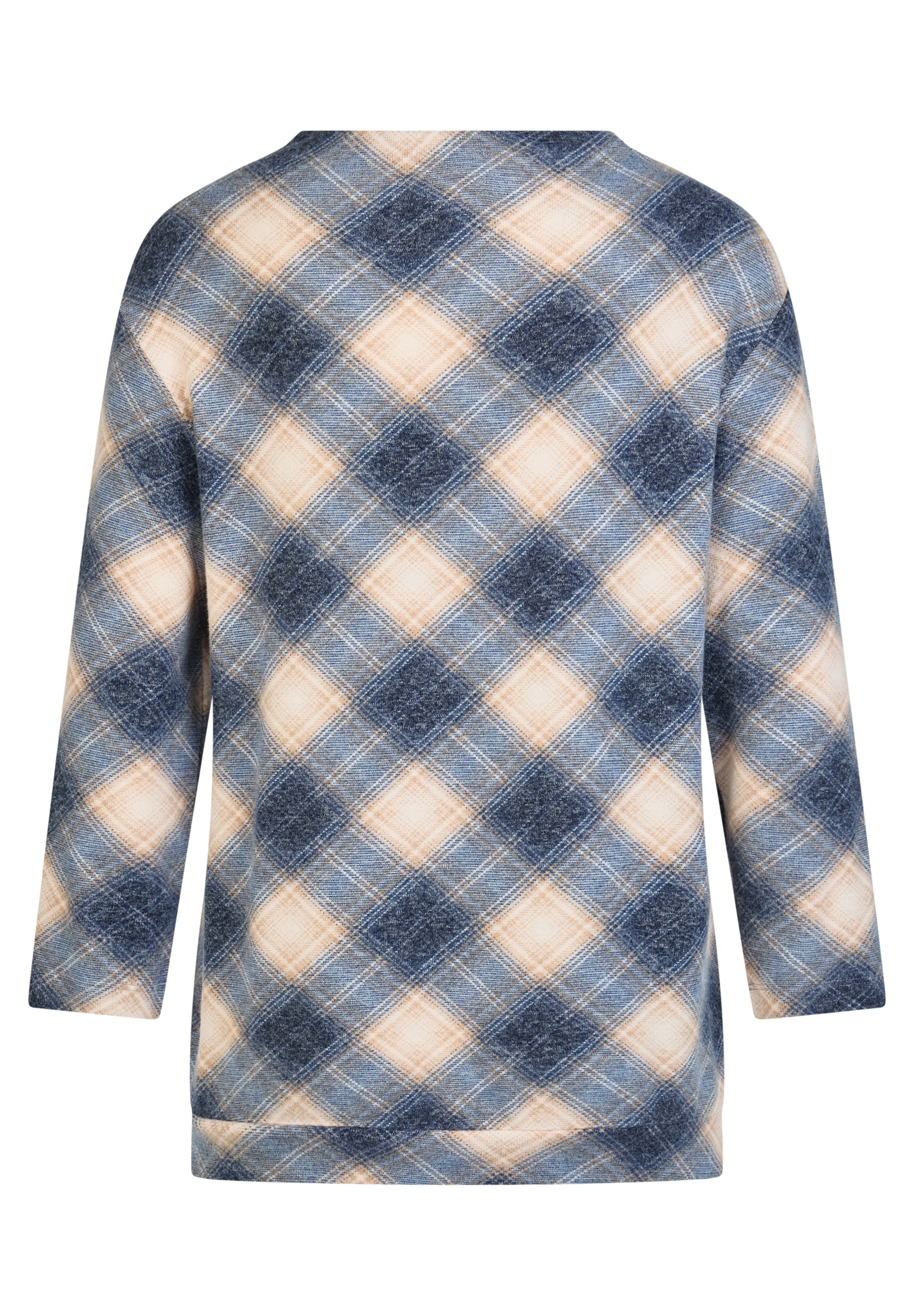 Rabe Langarmshirt im Karo-Look und mit  Viskose/Stretch